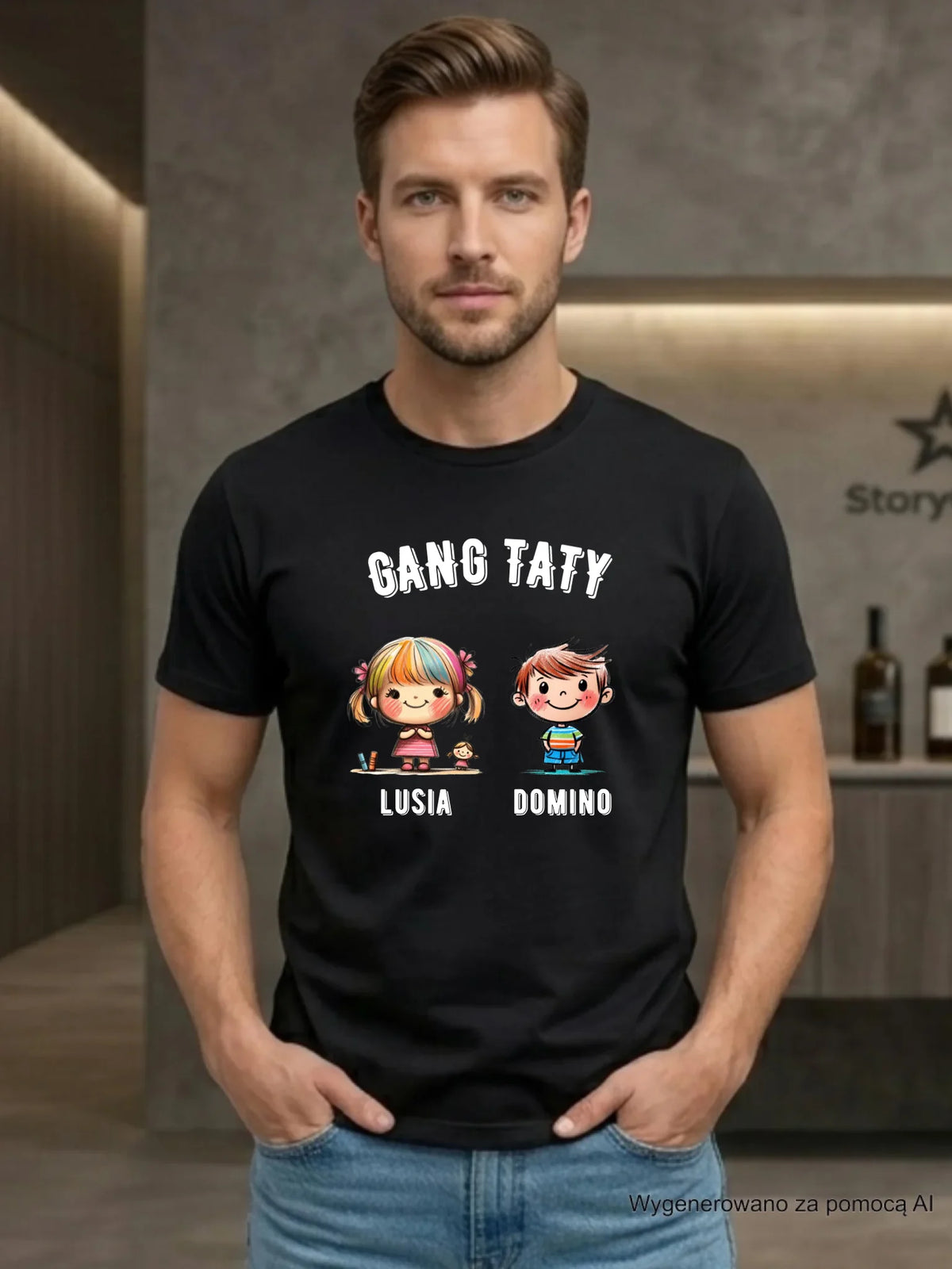 Koszulka dla taty z imionami dzieci - Gang taty - personalizowana DT09