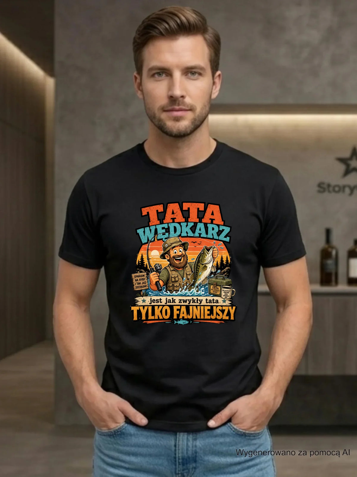 Koszulka dla taty wędkarza - Tata wędkarz DT06