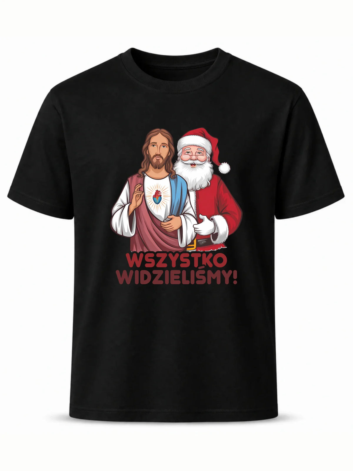 Koszulka męska świąteczna - Jezus i Mikołaj Wszystko widzieliśmy BN89
