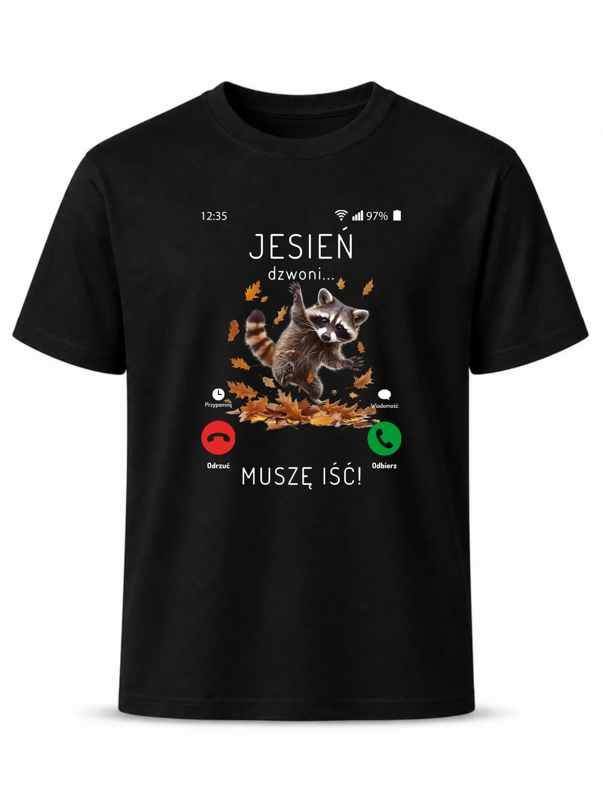 Koszulka męska jesienna - Jesień dzwoni muszę iść JS18