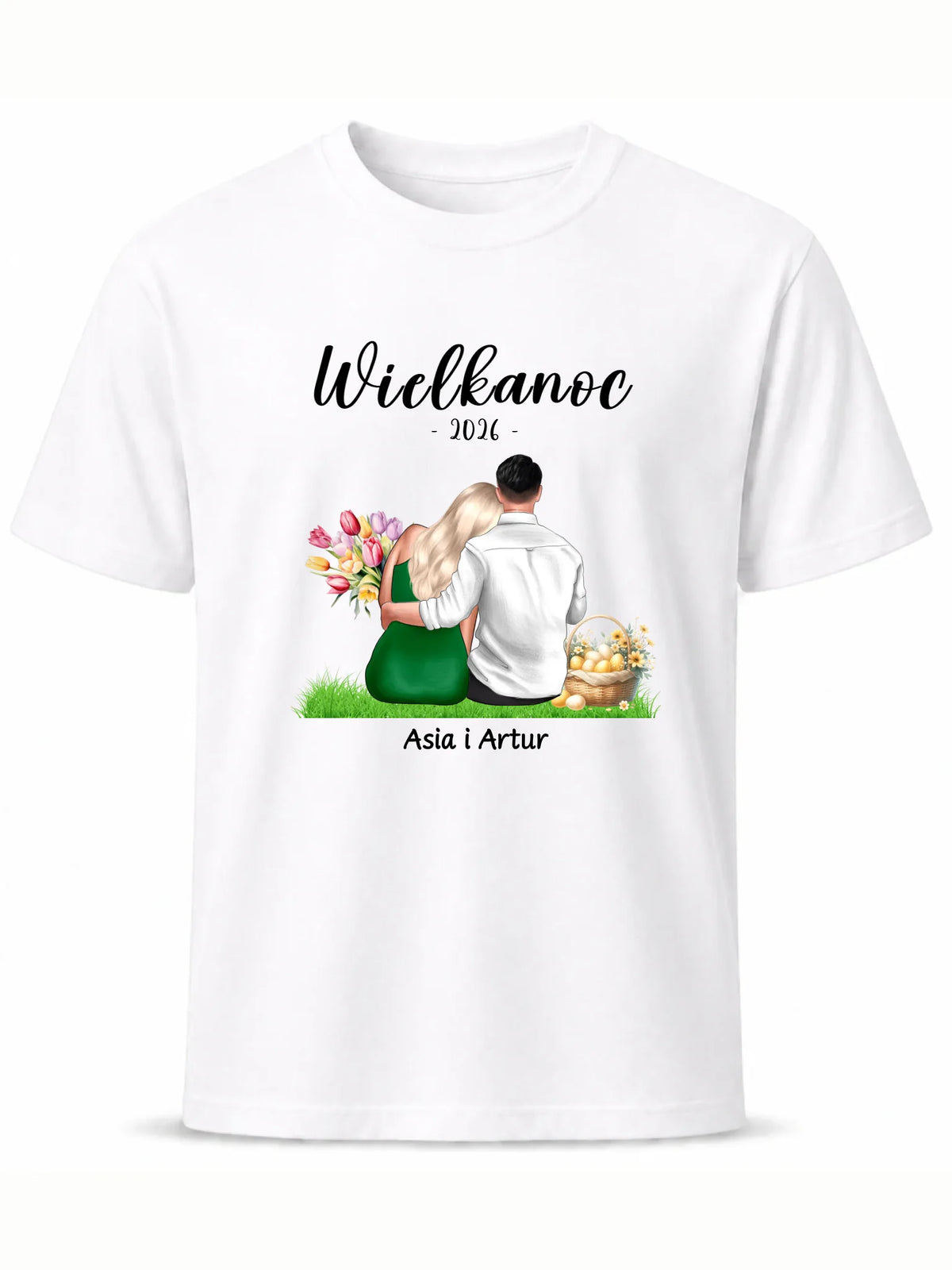 Koszulka męska na Wielkanoc dla par - personalizowana WN36