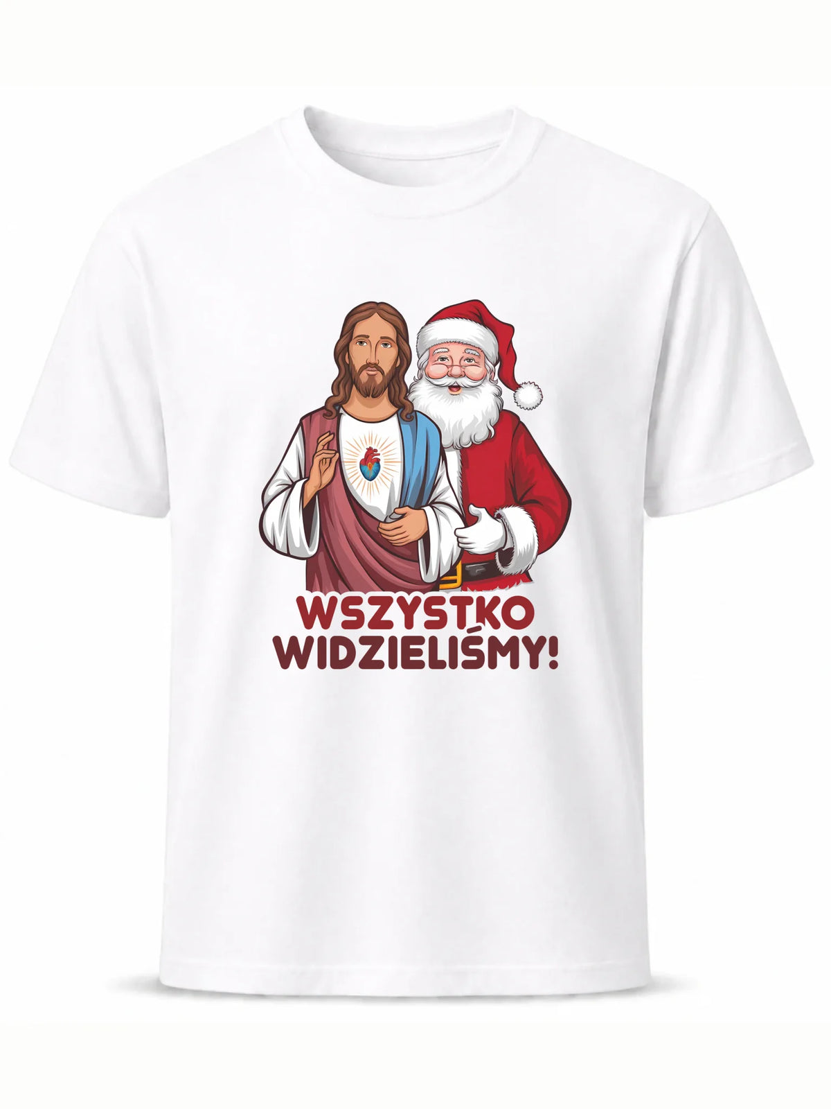 Koszulka męska świąteczna - Jezus i Mikołaj Wszystko widzieliśmy BN89
