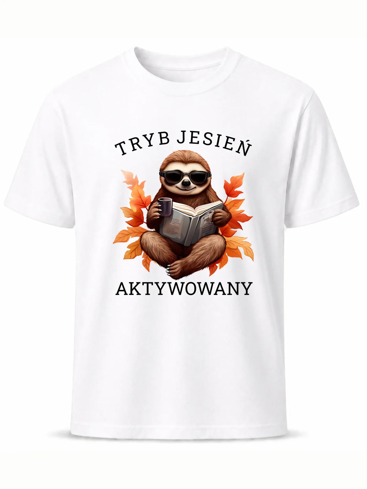 Koszulka męska jesienna - Leniwiec - Tryb jesień aktywowany JS23