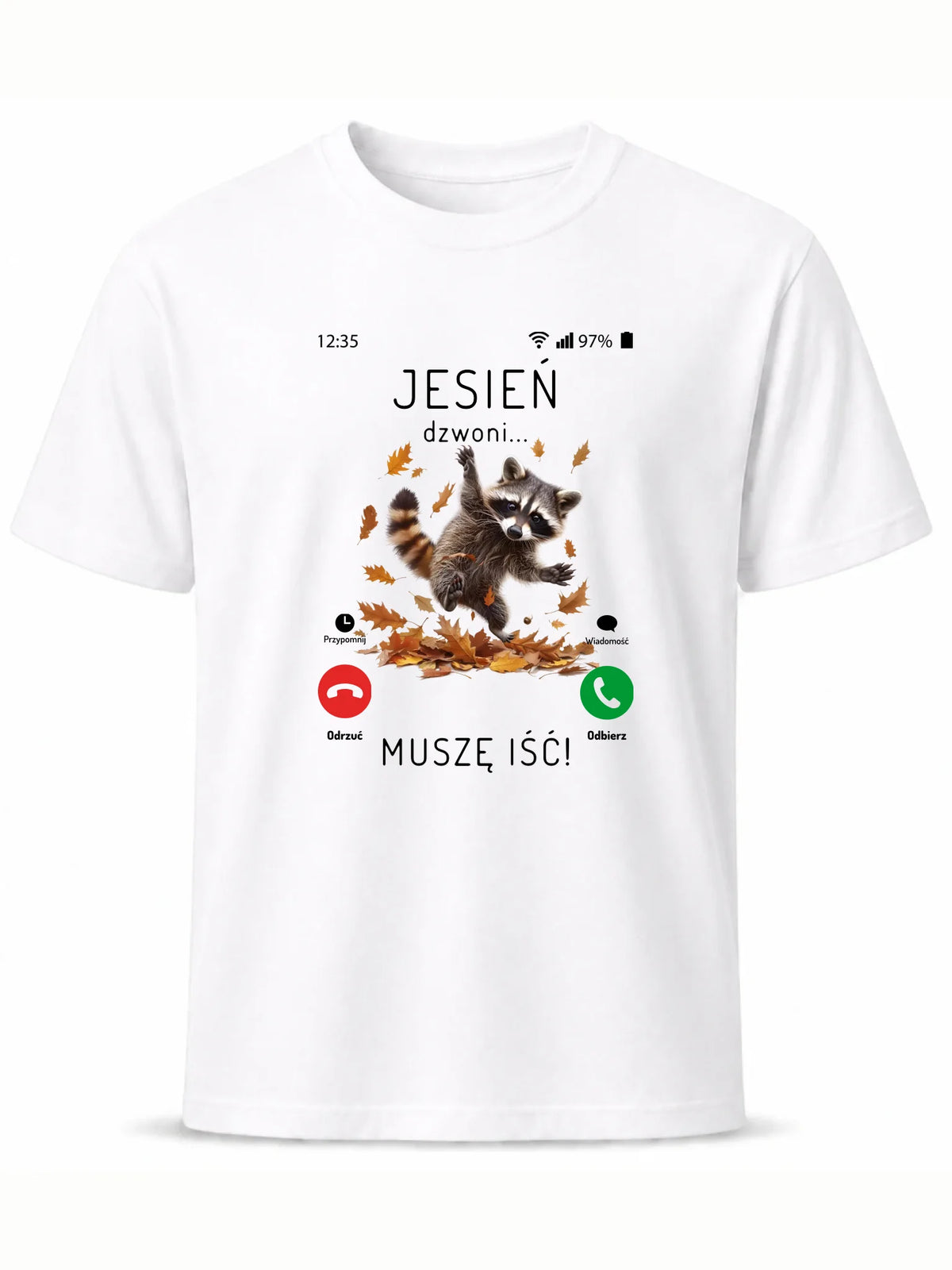 Koszulka męska jesienna - Jesień dzwoni muszę iść JS18