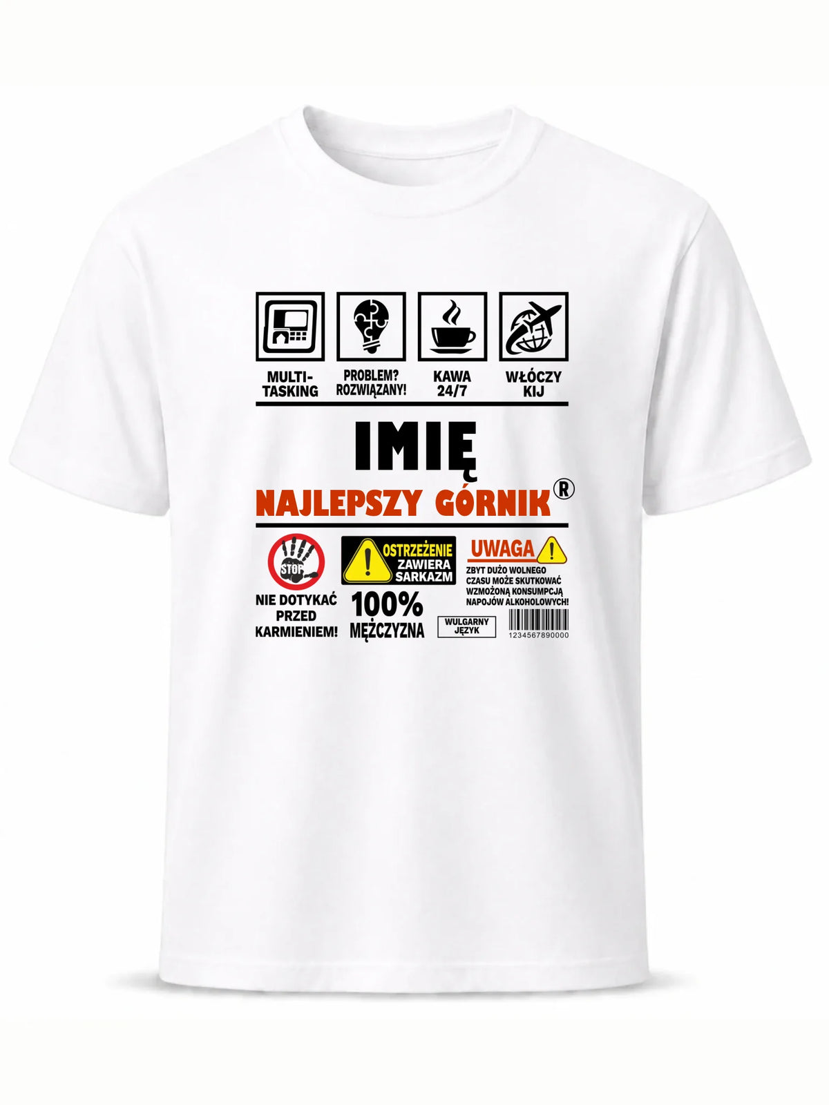 Koszulka męska - prezent dla górnika - Najlepszy górnik 24/7 - personalizowana G11