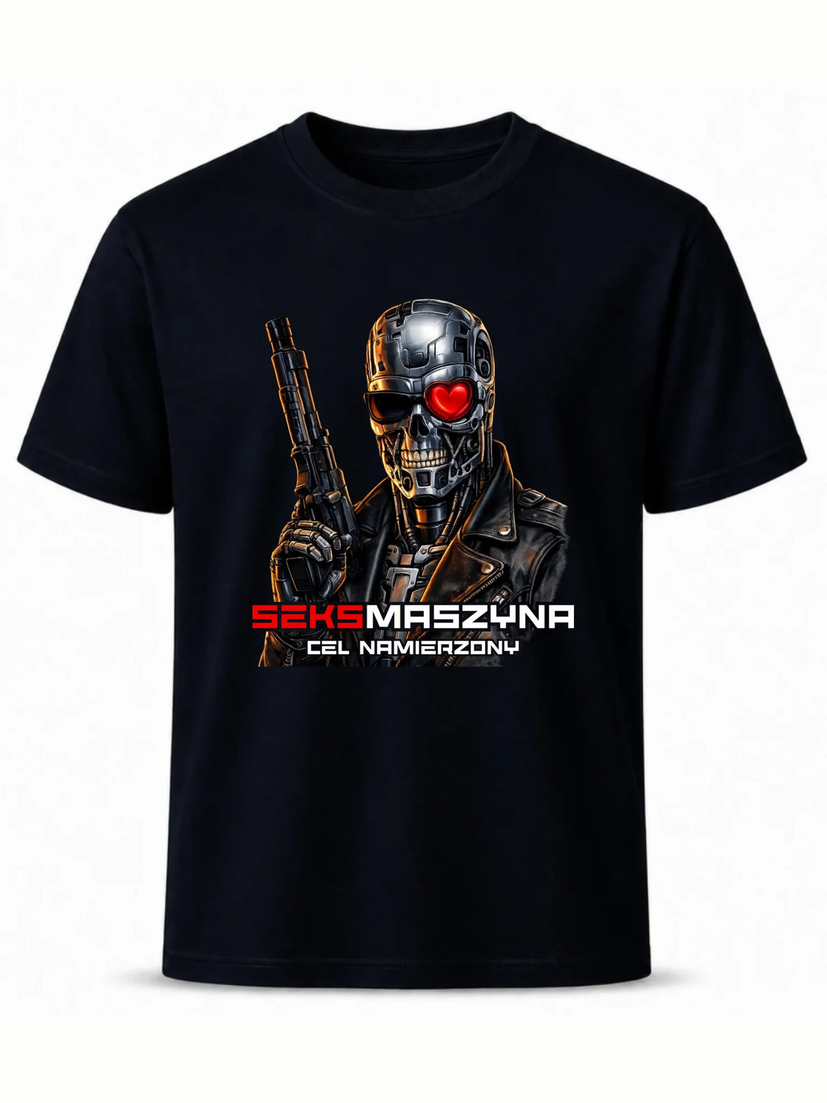 Koszulka męska dla faceta - Cyborg z sercem Seks maszyna DCH32