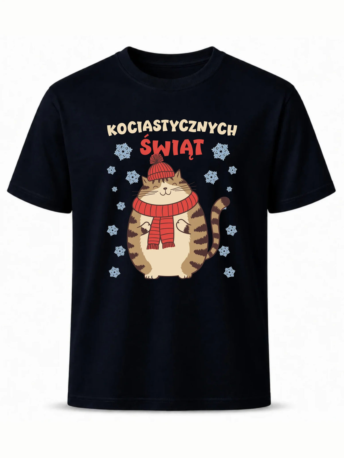 Koszulka męska świąteczna - prezent na święta - Kociastycznych świąt BN154