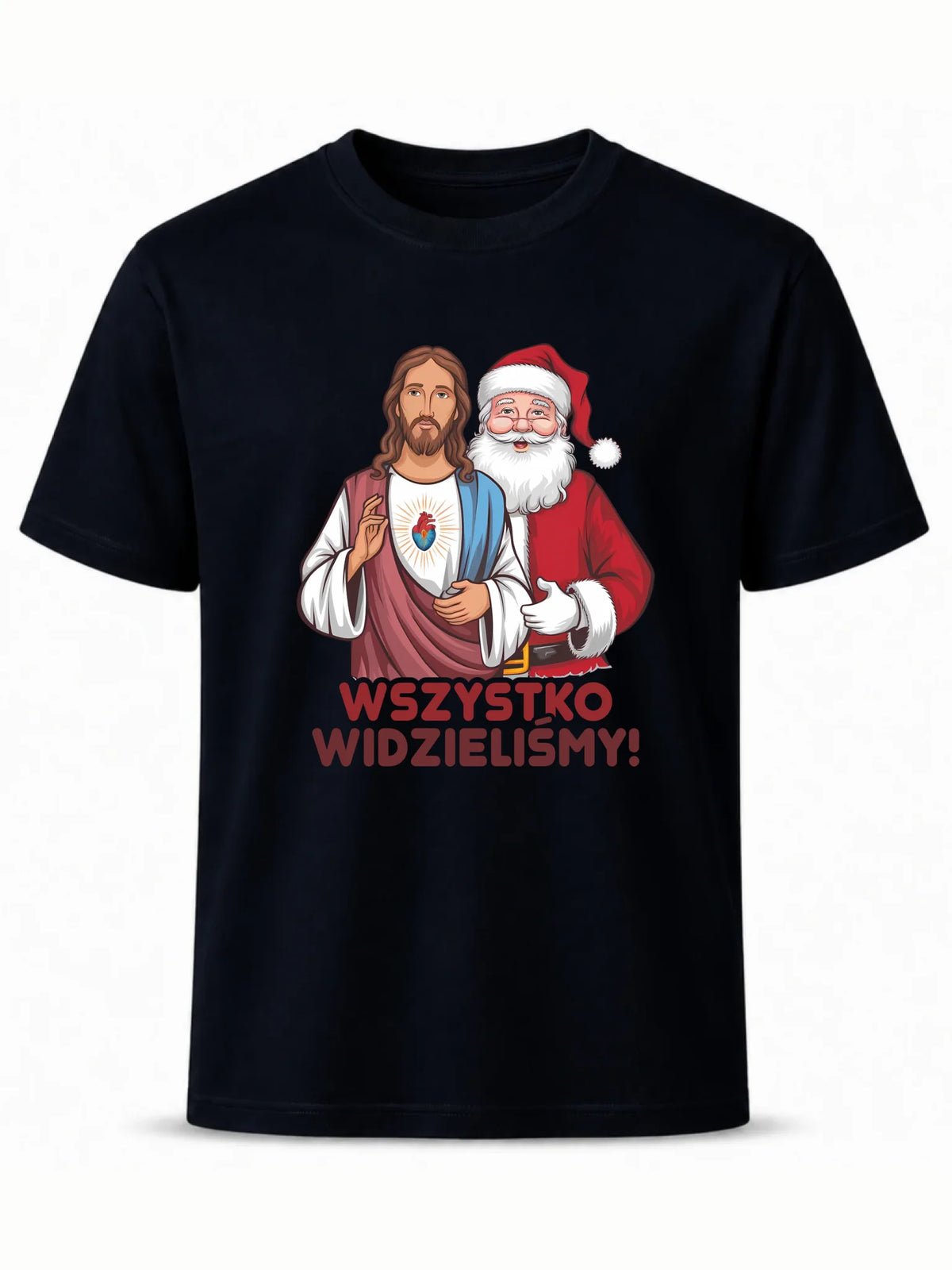 Koszulka męska świąteczna - Jezus i Mikołaj Wszystko widzieliśmy BN89