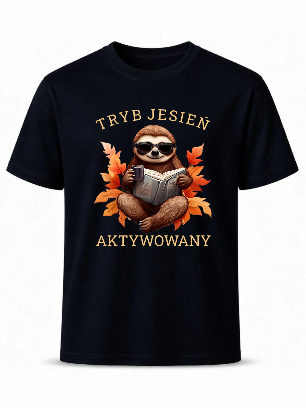 Koszulka męska jesienna - Leniwiec - Tryb jesień aktywowany JS23