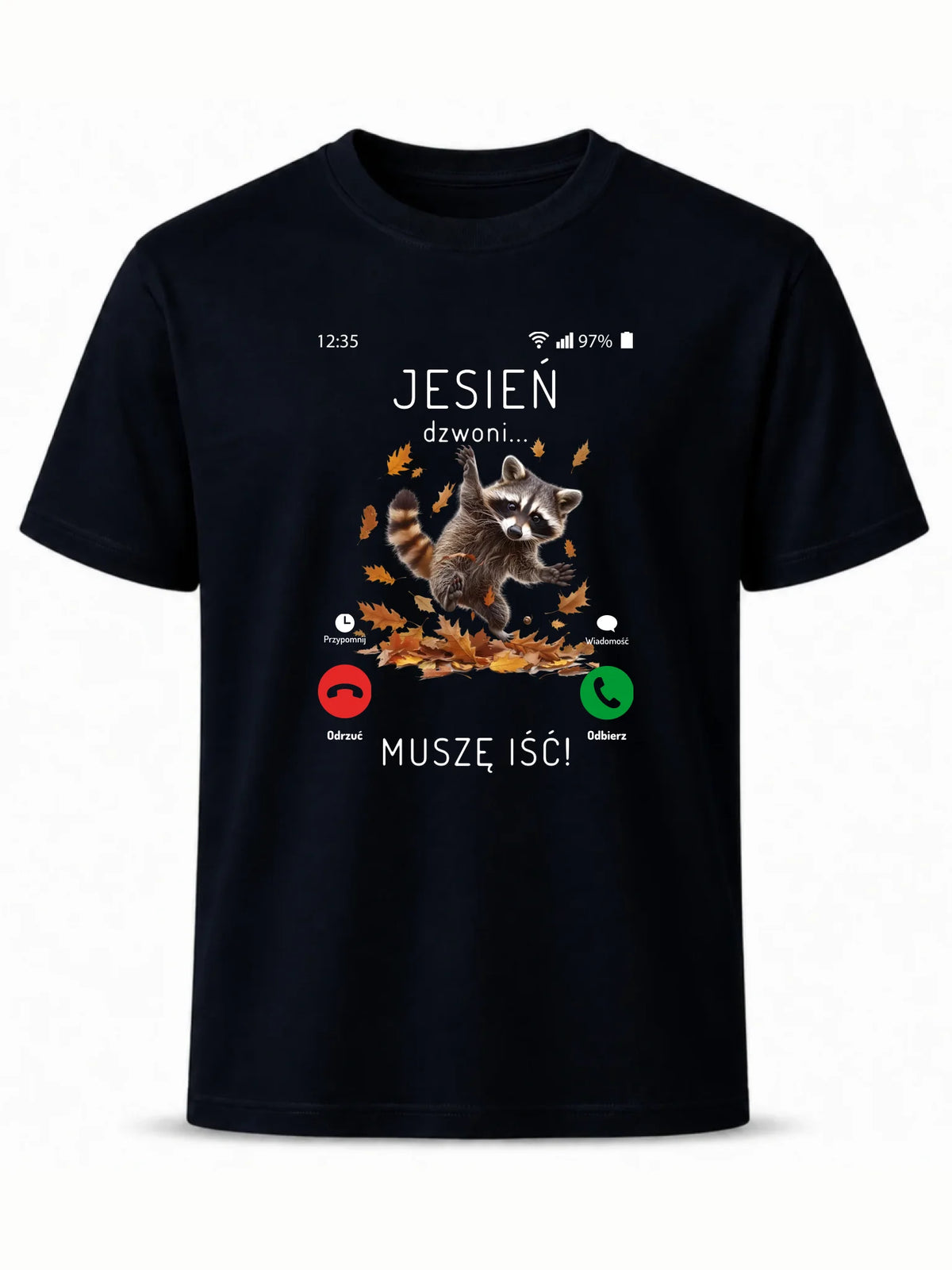 Koszulka męska jesienna - Jesień dzwoni muszę iść JS18