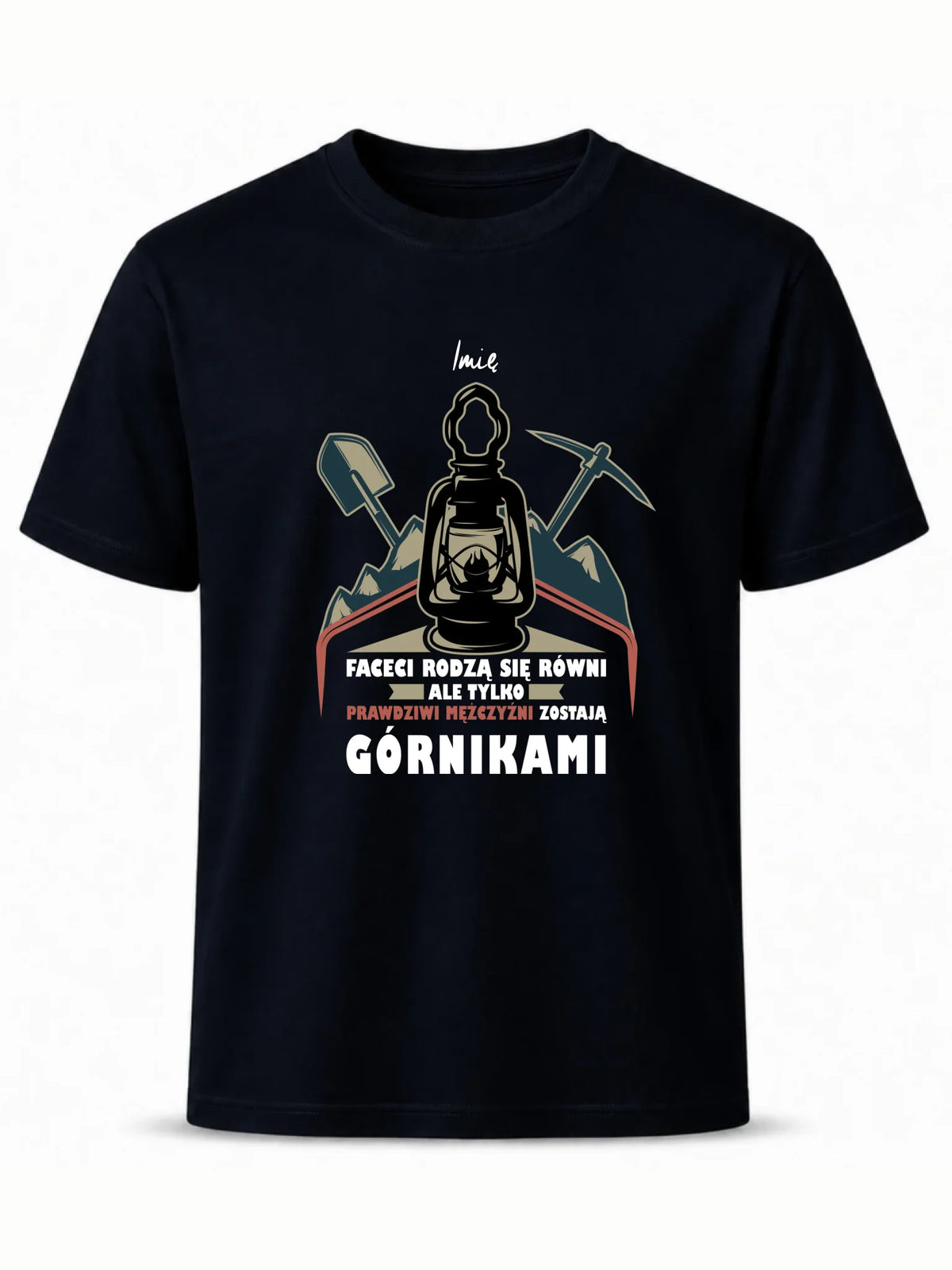 Koszulka męska - prezent dla górnika - Prawdziwi mężczyźni zostają górnikami - personalizowana G08