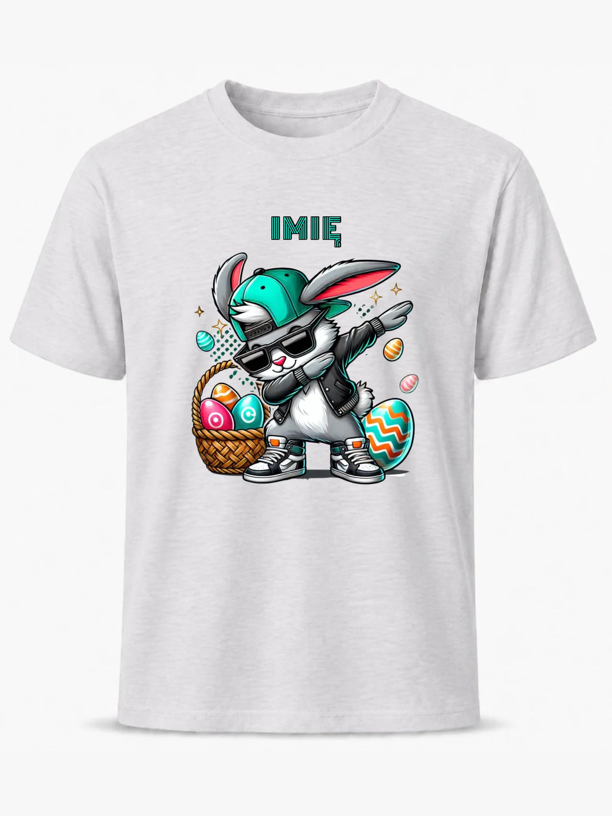 Koszulka męska wielkanocna - Zajączek Dab dance - personalizowana WN09
