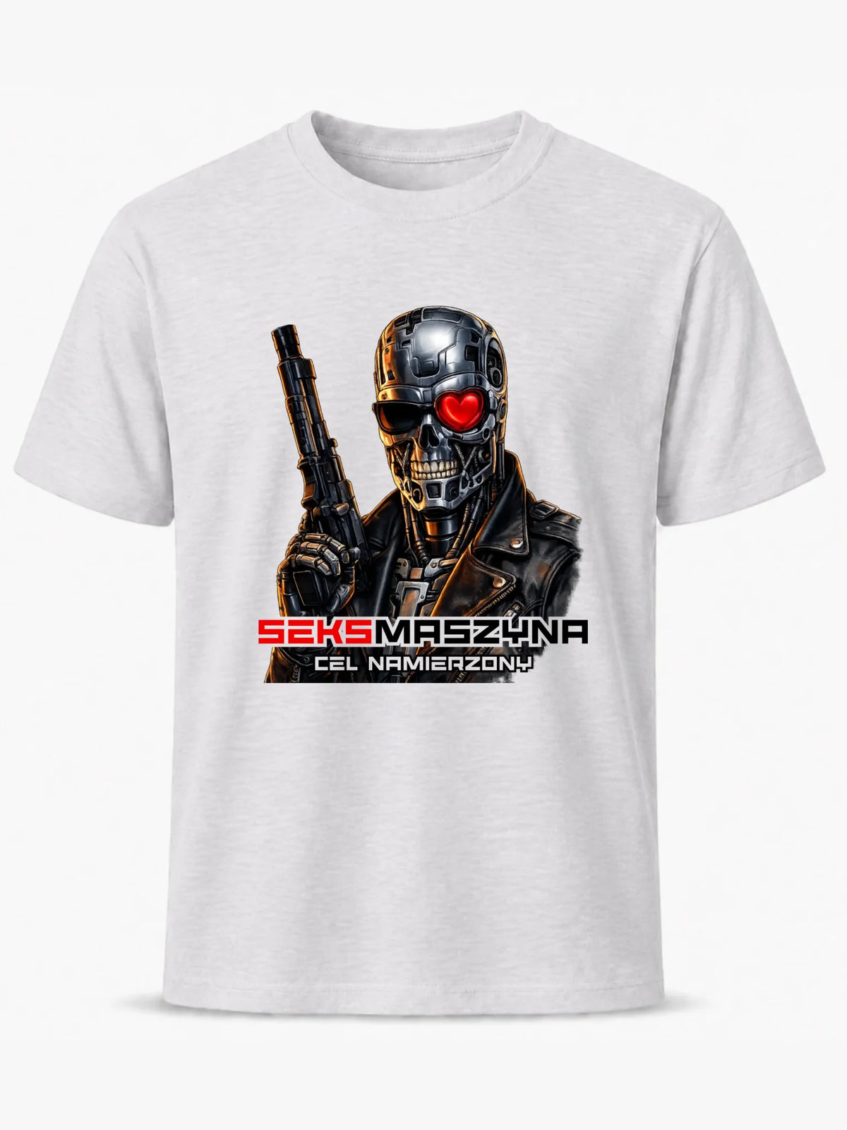 Koszulka męska dla faceta - Cyborg z sercem Seks maszyna DCH32