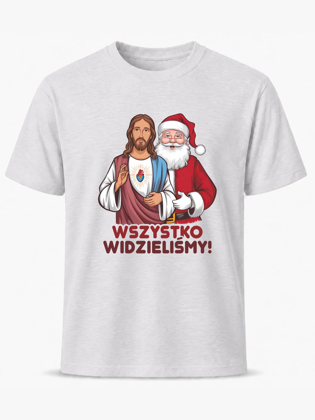 Koszulka męska świąteczna - Jezus i Mikołaj Wszystko widzieliśmy BN89