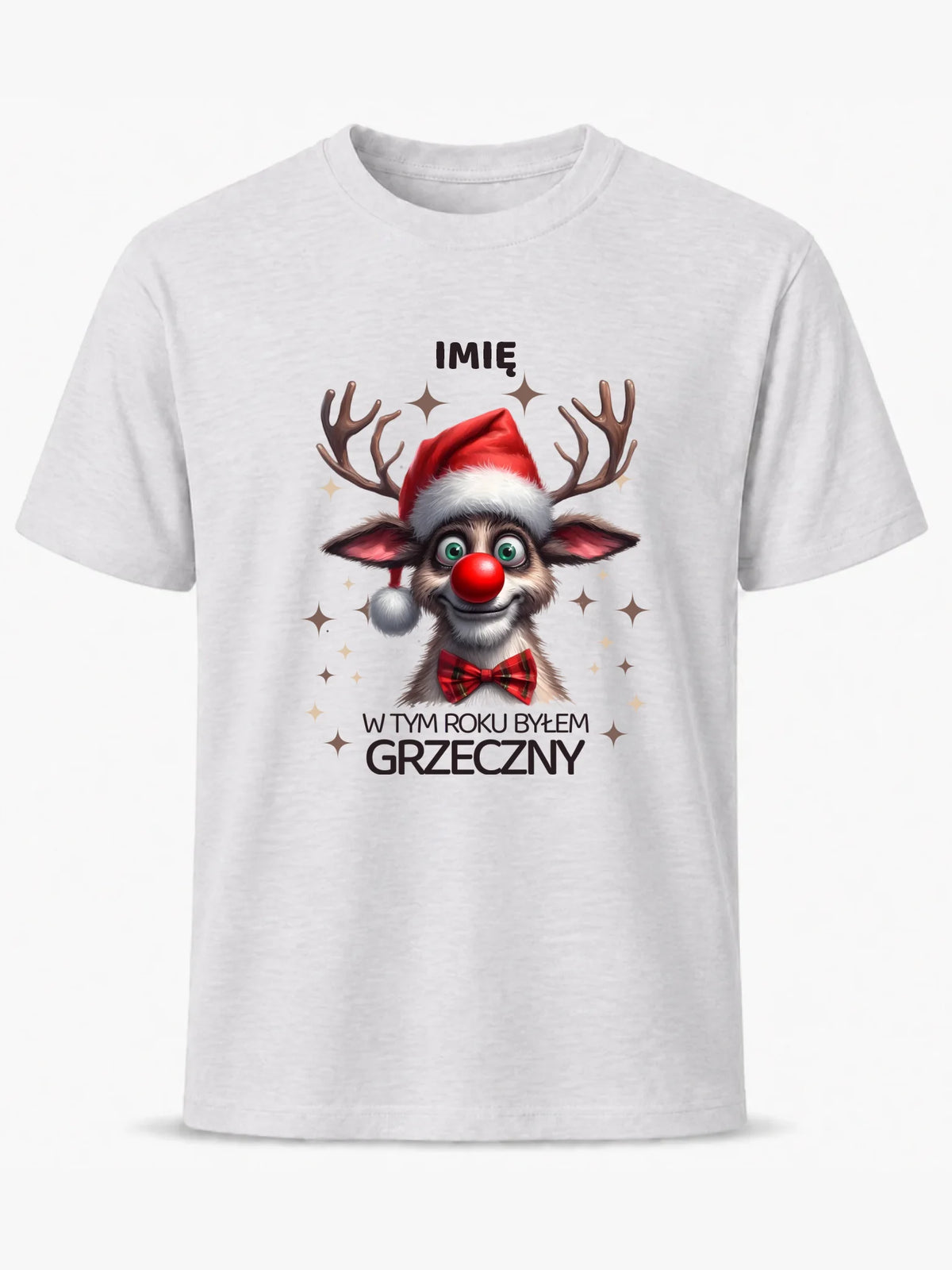 Koszulka męska świąteczna - Renifer W tym roku byłem grzeczny - personalizowana BN96