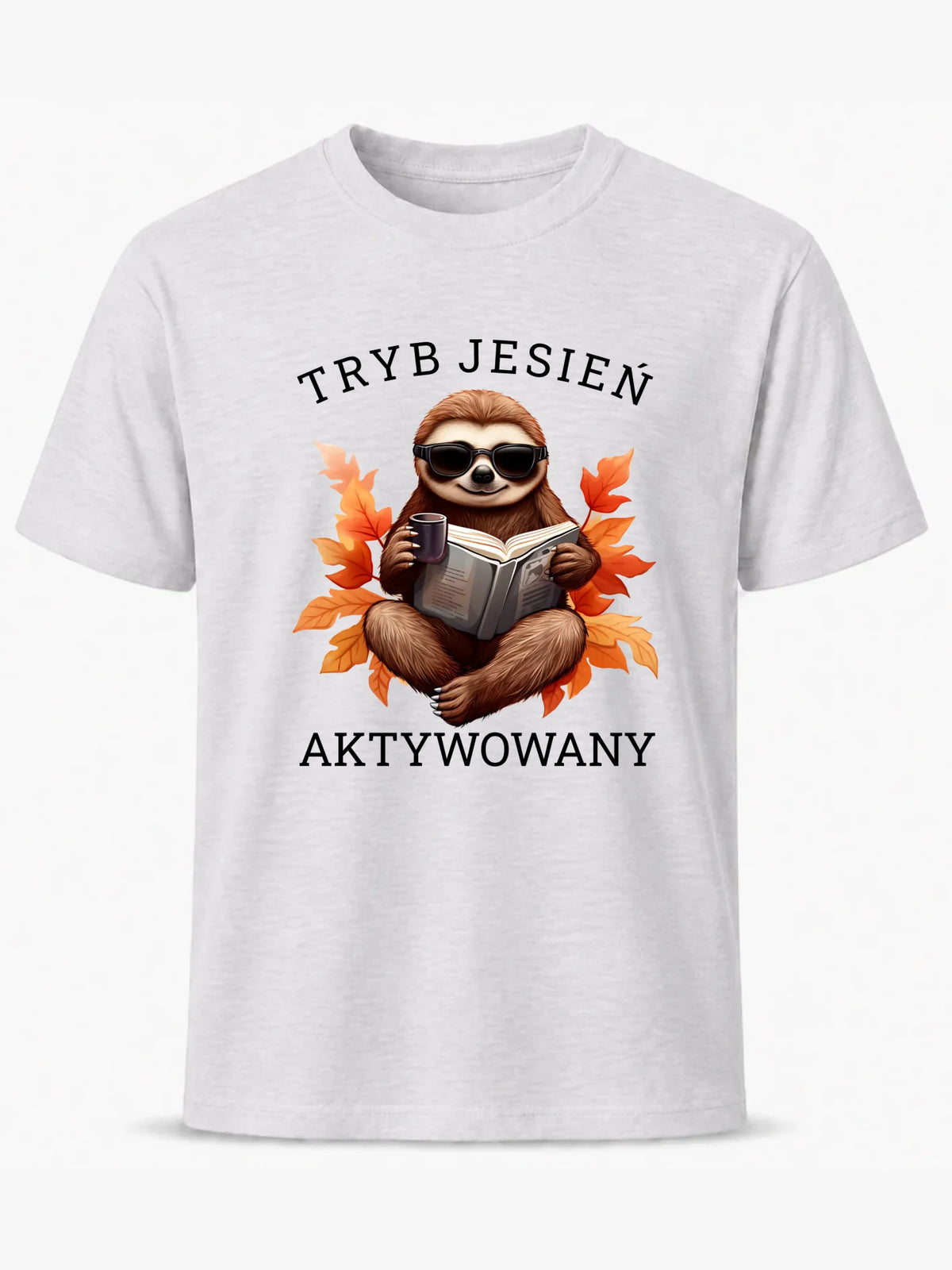 Koszulka męska jesienna - Leniwiec - Tryb jesień aktywowany JS23