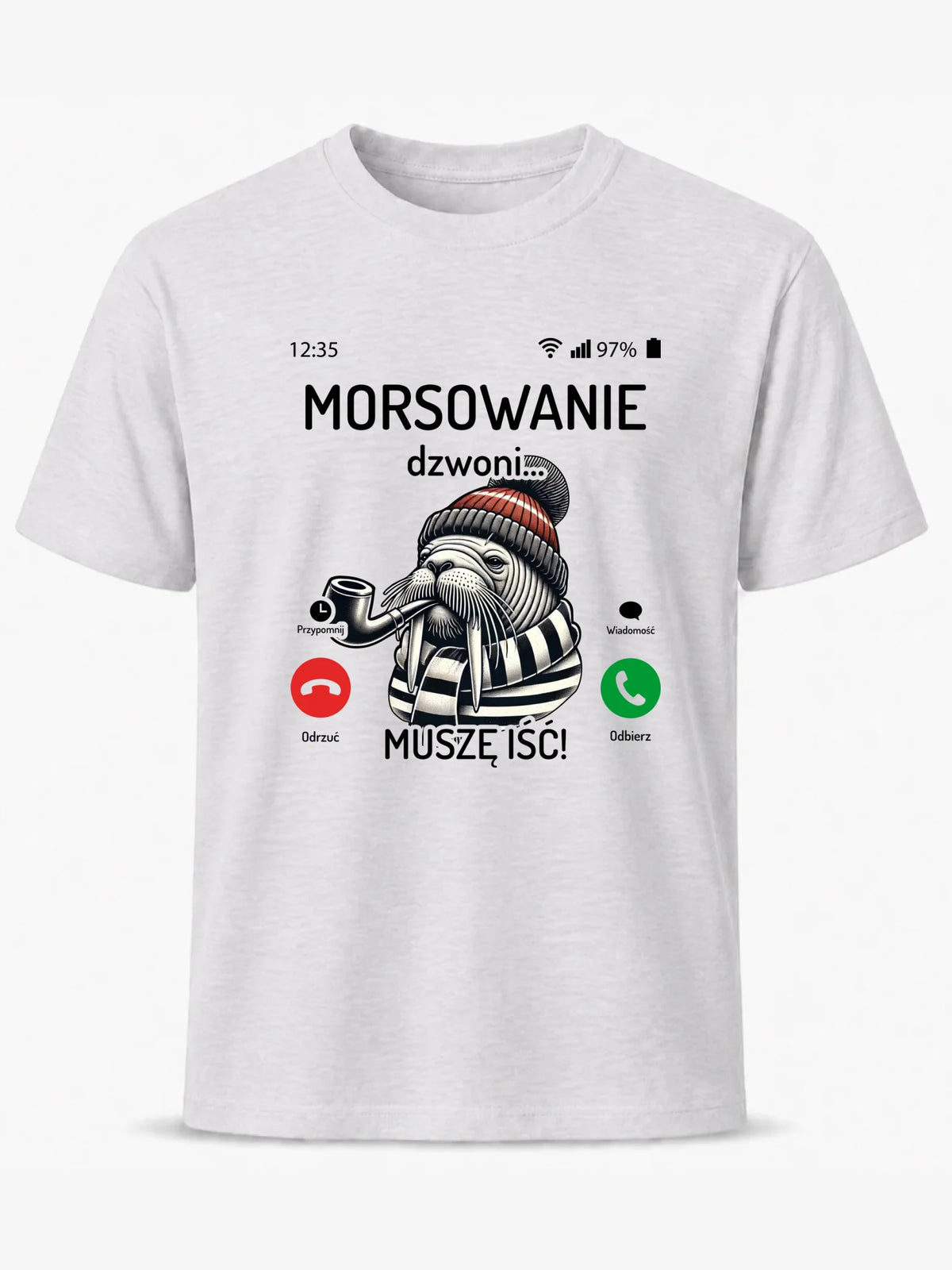 Koszulka męska - prezent dla morsa - Morsowanie dzwoni muszę iść - Mors HM19