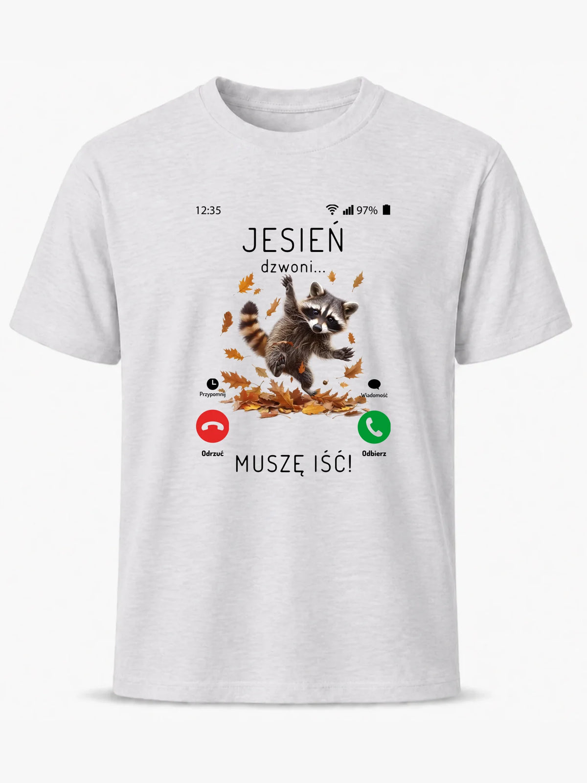 Koszulka męska jesienna - Jesień dzwoni muszę iść JS18