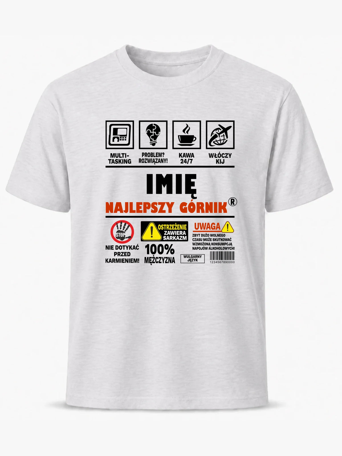 Koszulka męska - prezent dla górnika - Najlepszy górnik 24/7 - personalizowana G11