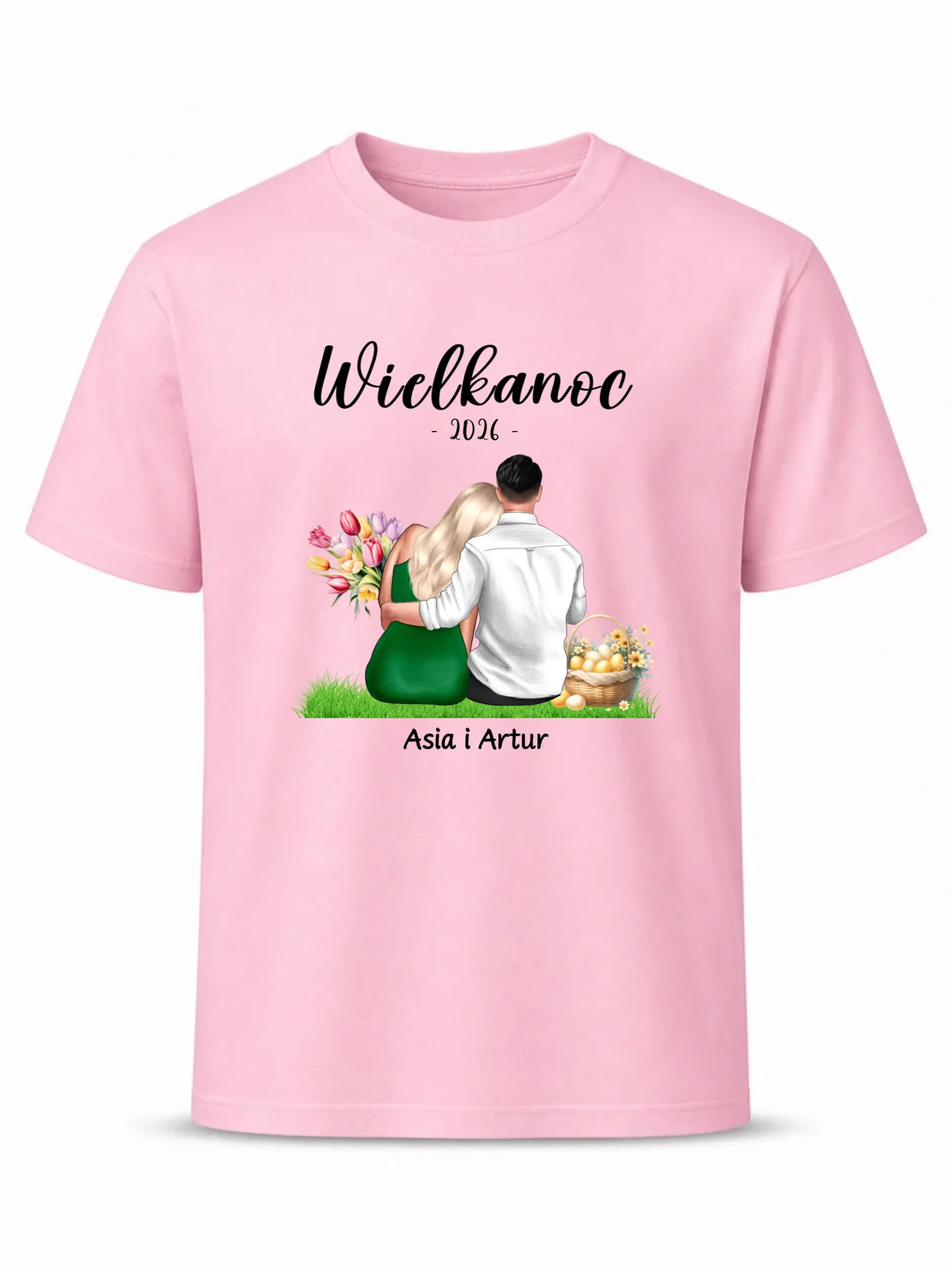 Koszulka męska na Wielkanoc dla par - personalizowana WN36
