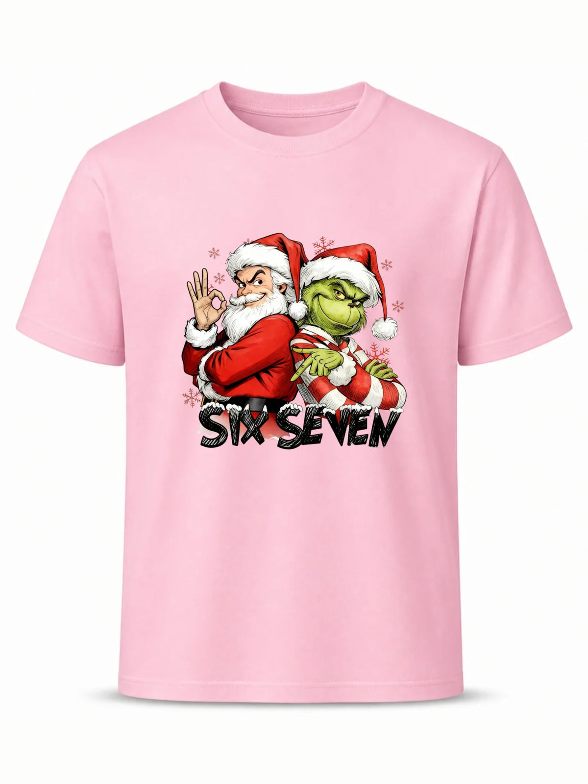 Koszulka męska świąteczna - Mikołaj i Grinch six seven 67 BN148