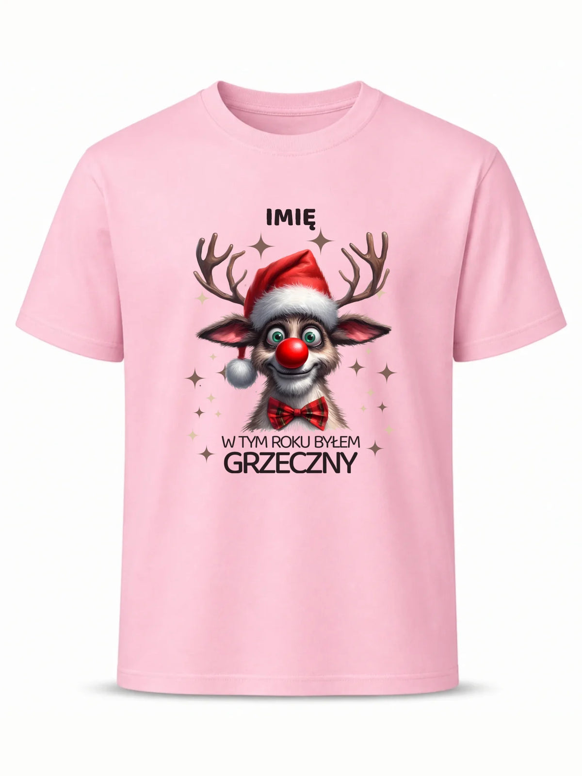 Koszulka męska świąteczna - Renifer W tym roku byłem grzeczny - personalizowana BN96