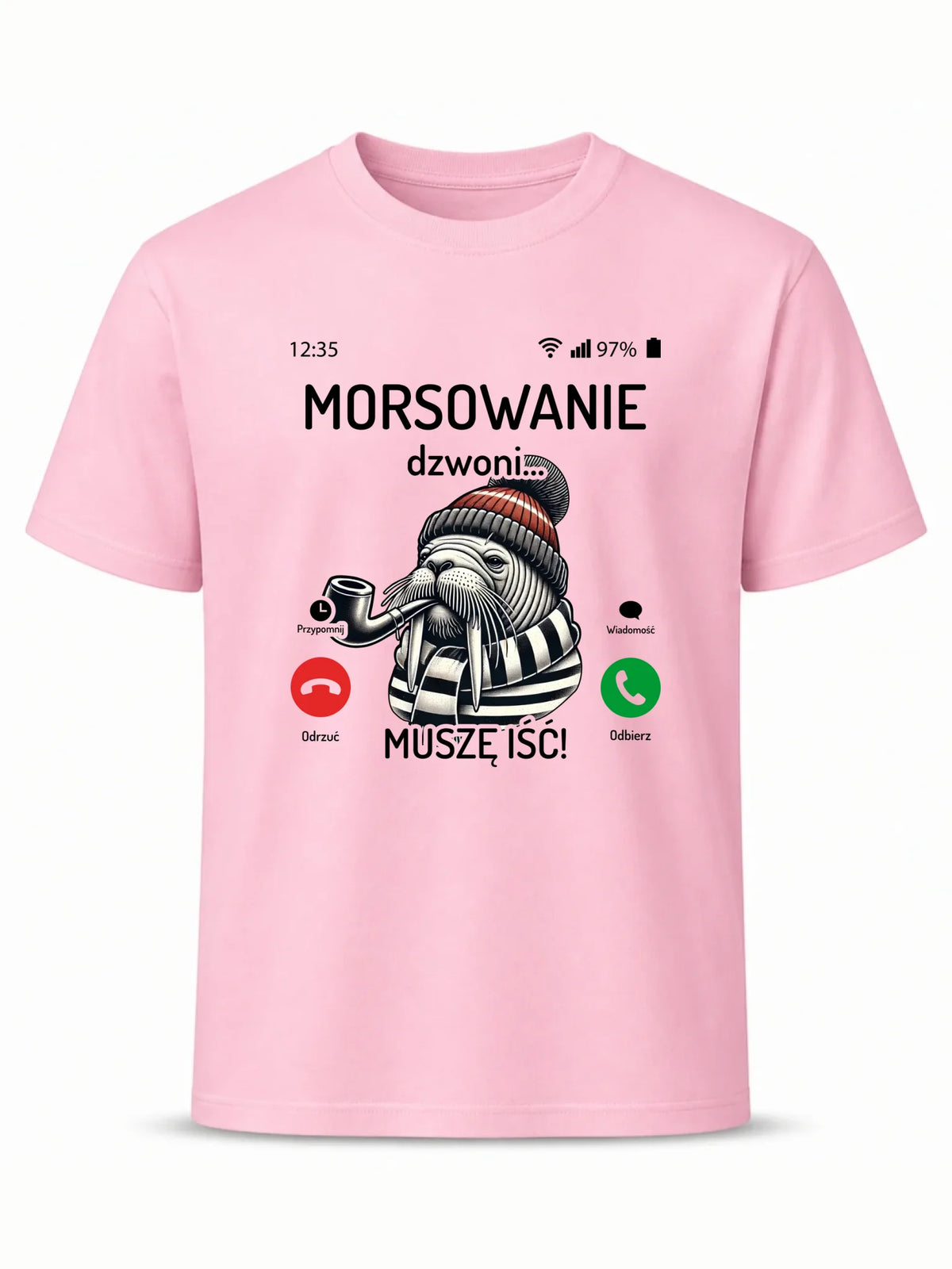 Koszulka męska - prezent dla morsa - Morsowanie dzwoni muszę iść - Mors HM19
