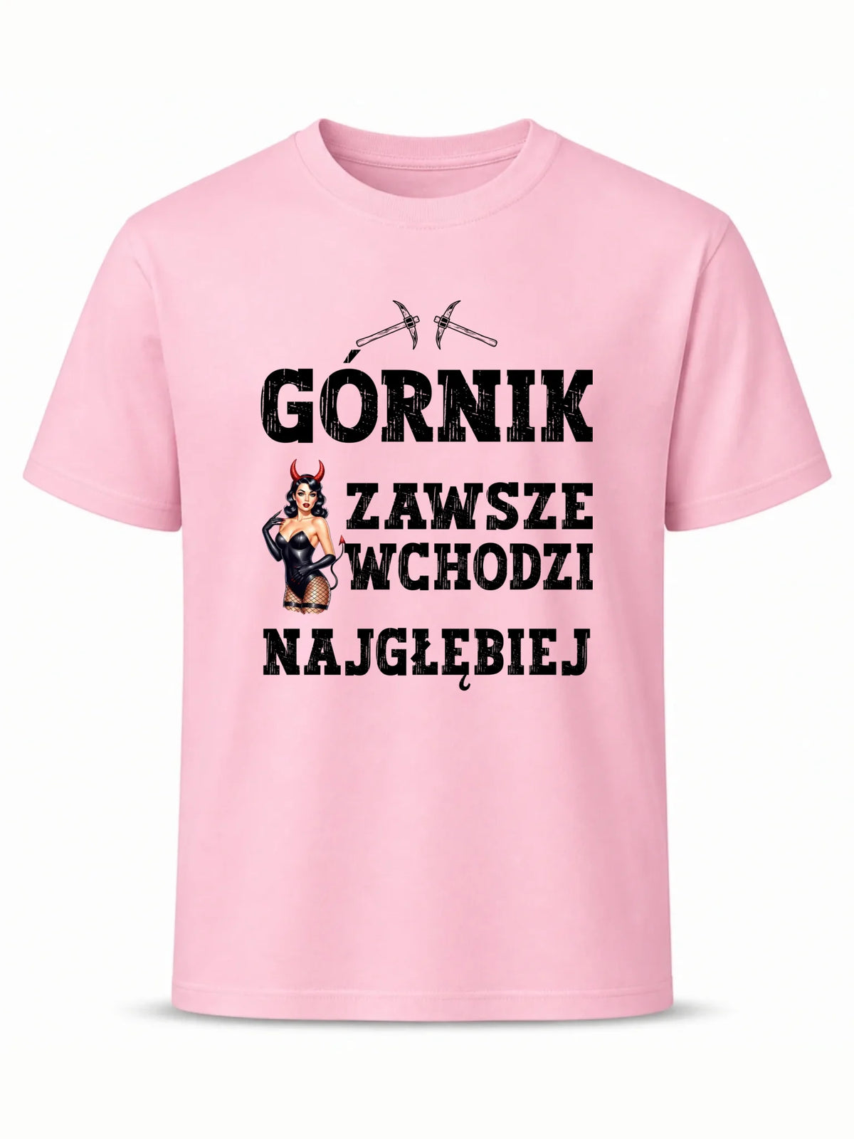 Koszulka męska - prezent dla górnika - Górnik zawsze wchodzi najgłębiej G22