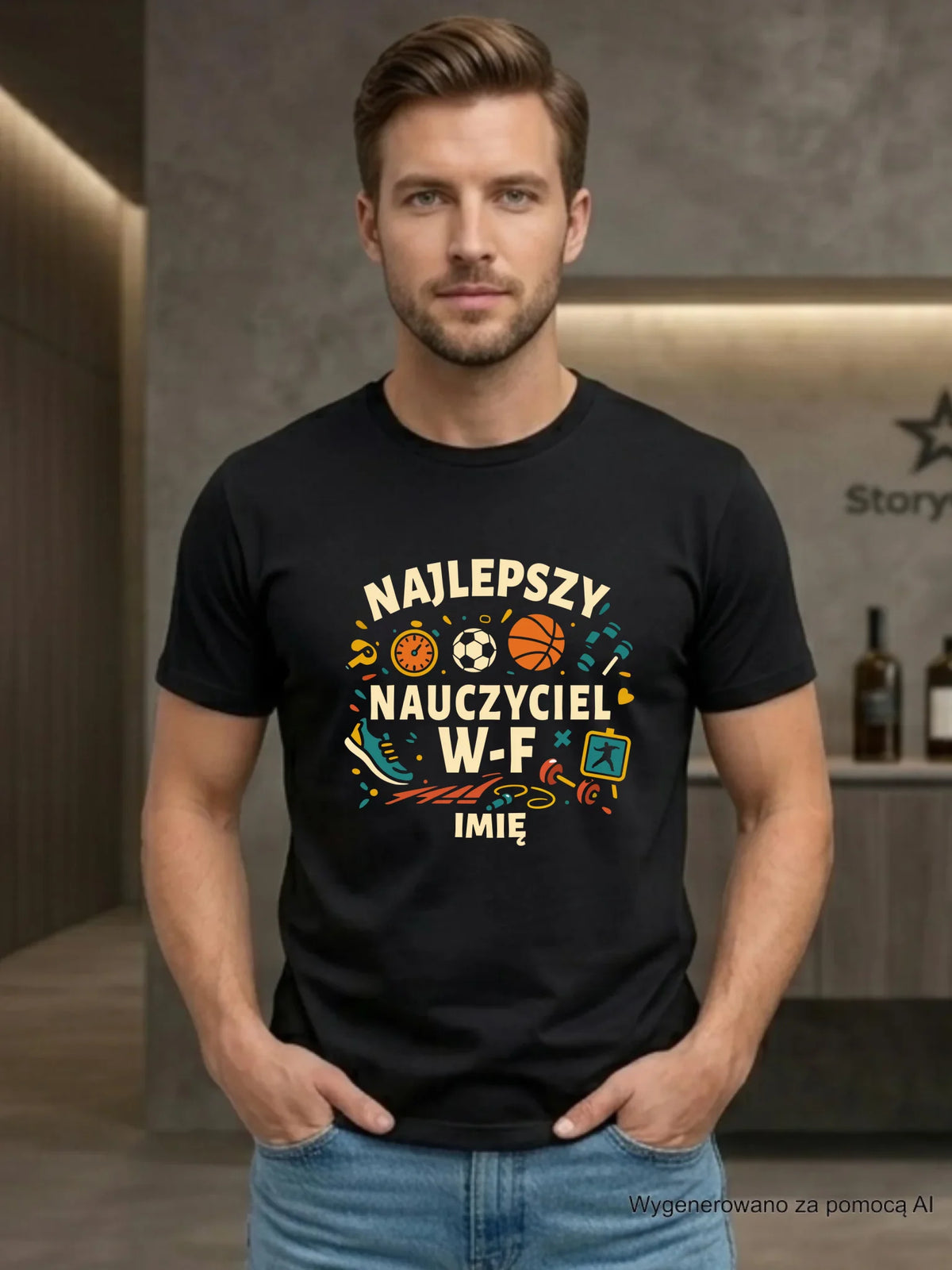 Koszulka dla nauczyciela wychowania fizycznego W-F - personalizowana N50