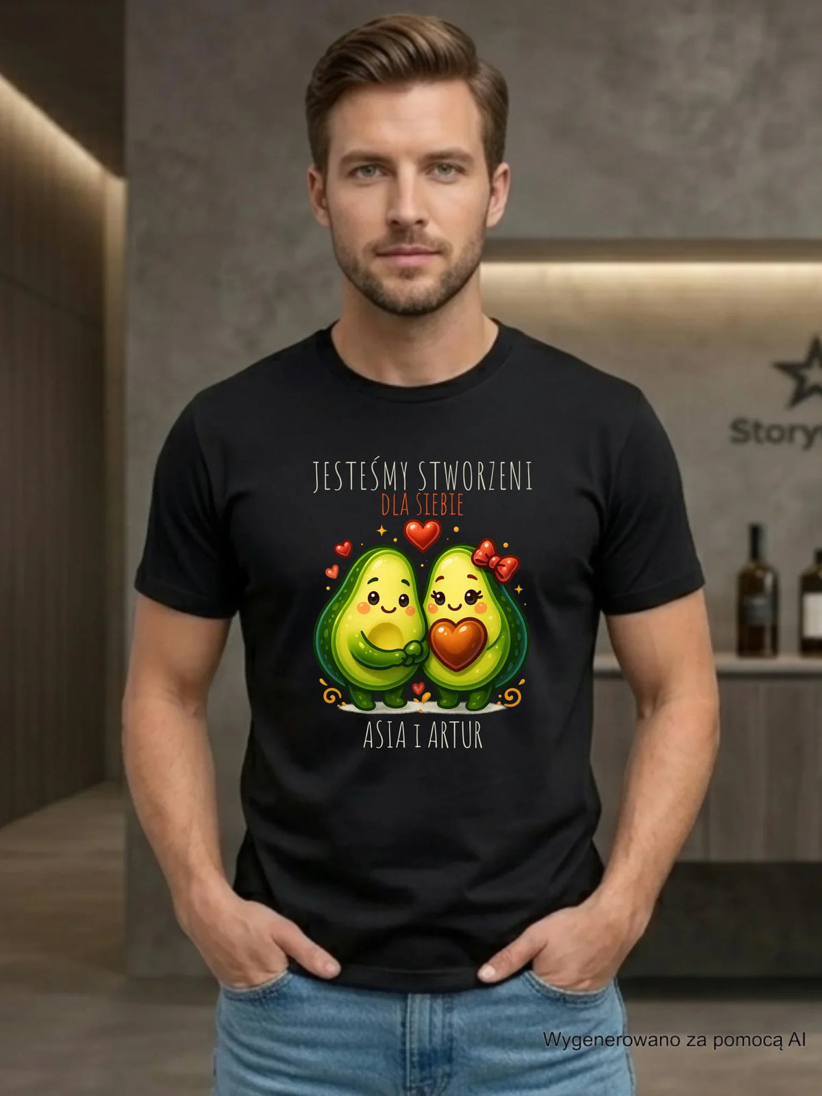 Koszulka męska - Awokado Stworzeni dla siebie - personalizowana W91