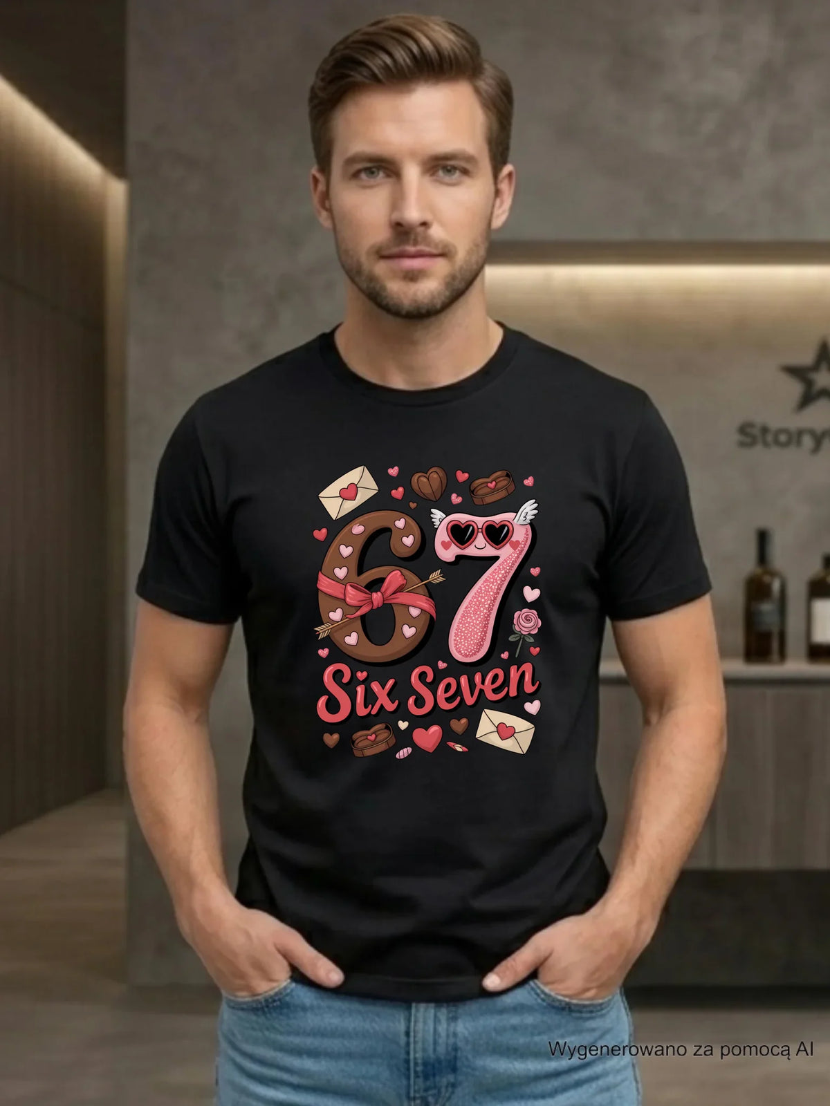 Koszulka męska - Miłość Six Seven 67 W72