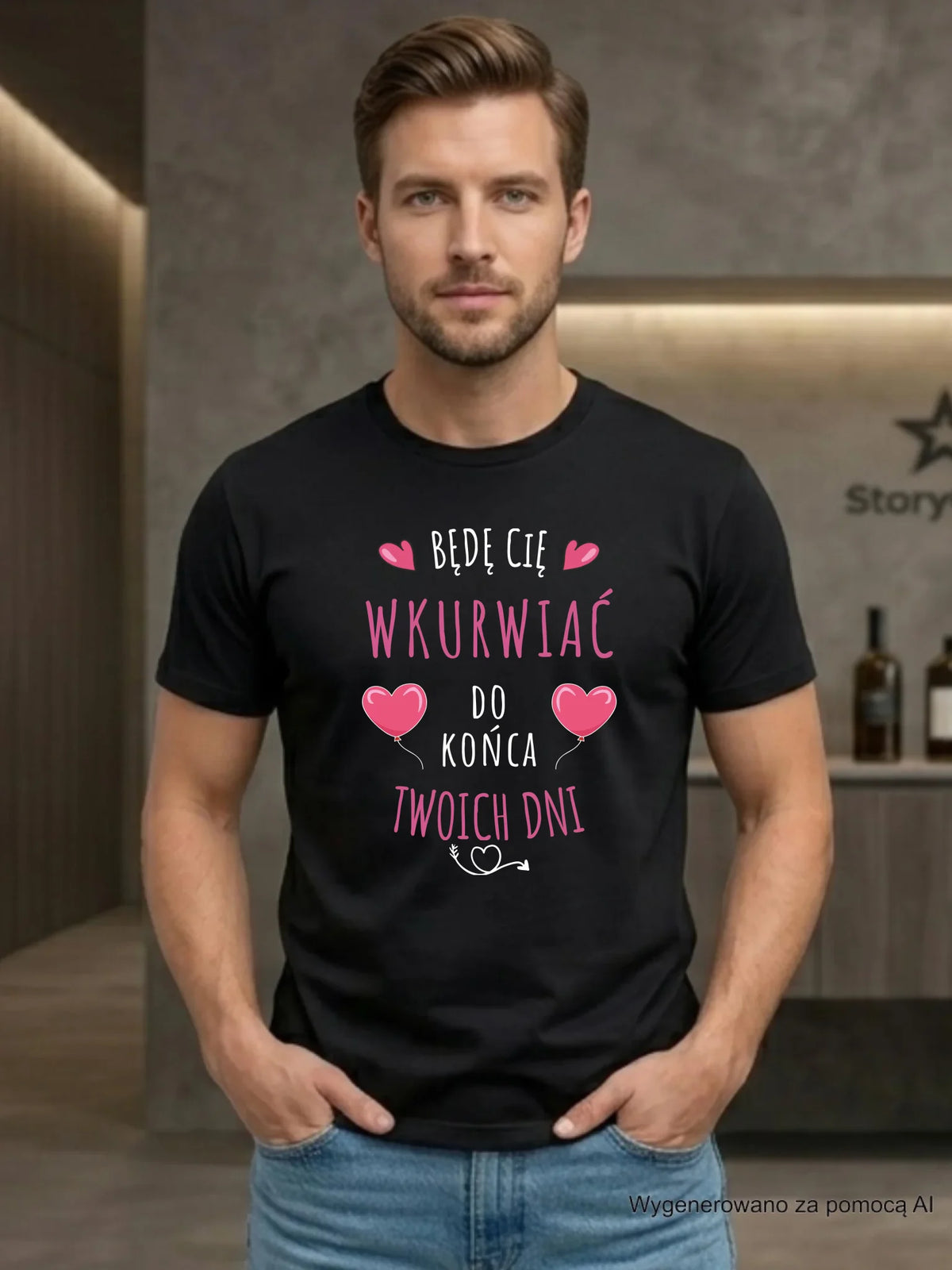 Koszulka męska - Obiecuję, że będę Cię wku*rwiać codziennie - bez cenzury W62