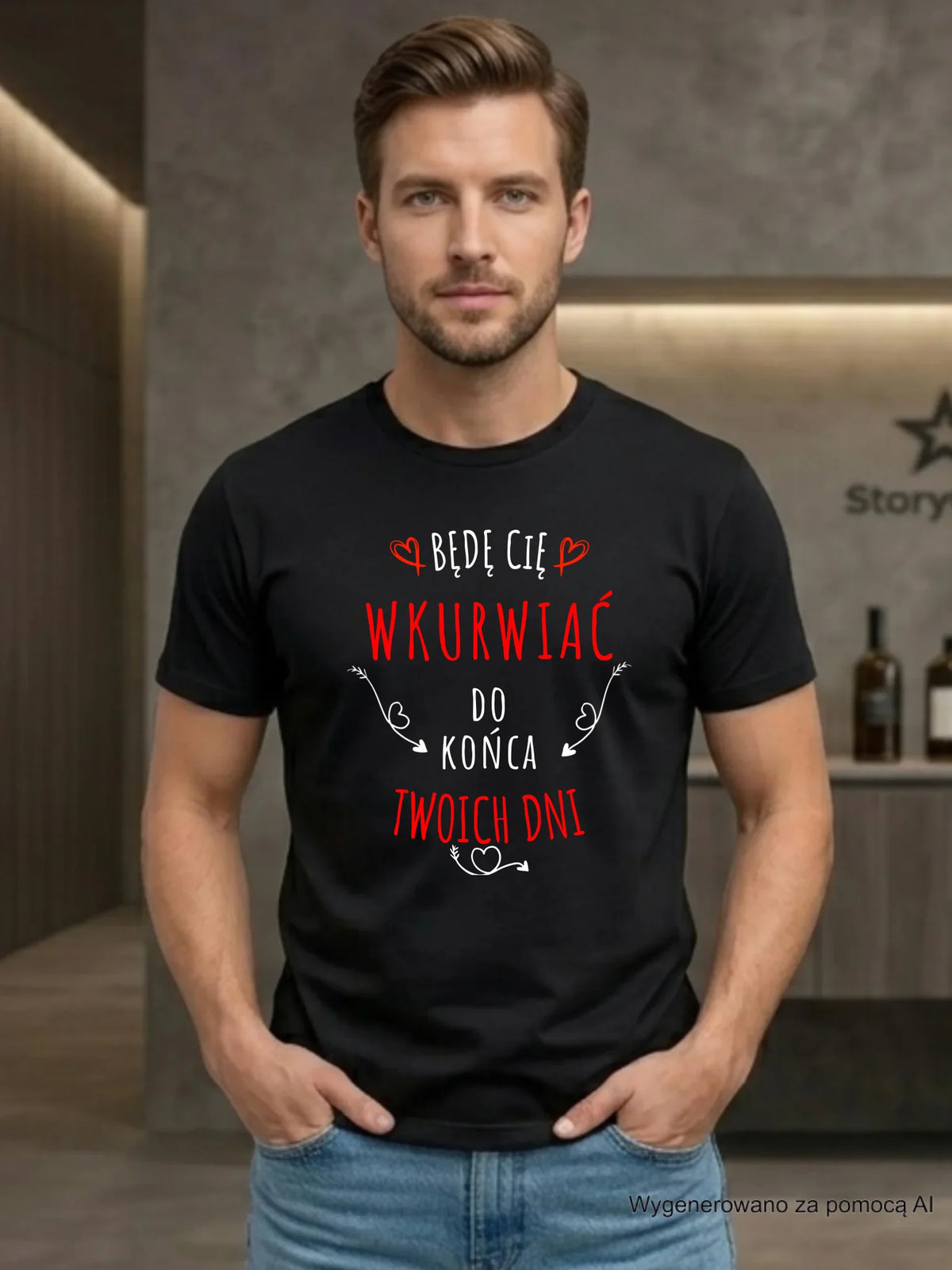 Koszulka męska - Będę Cię wku*wiać do końca Twoich dni - bez cenzury W61