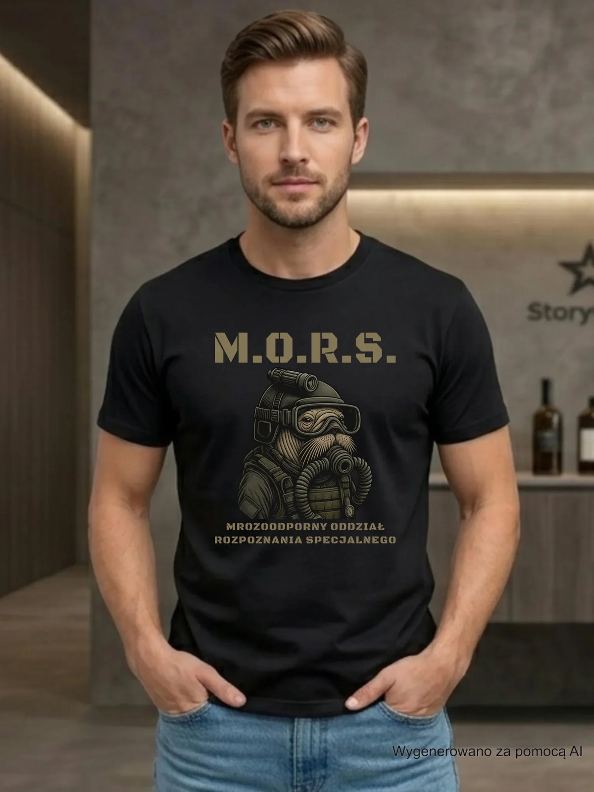 Koszulka męska - prezent dla morsa - M.O.R.S. Mrozoodporny Oddział Rozpoznania Specjalnego HM20