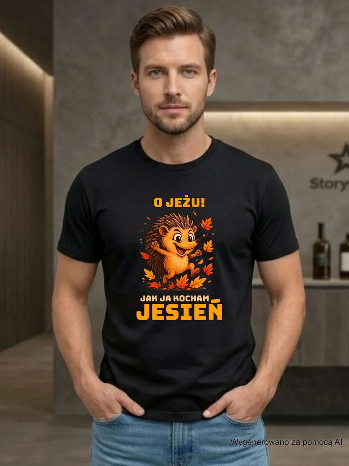 Koszulka męska jesienna - O JEŻU! Jak ja kocham jesień JS31