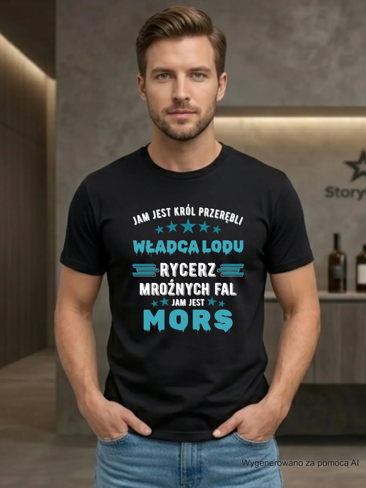 Koszulka męska - prezent dla morsa - Jam jest Król przerębli Jam jest mors HM13