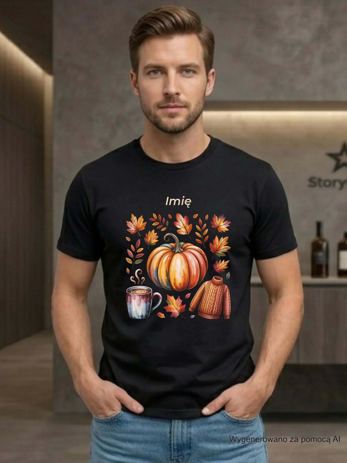 Koszulka męska jesienna - Złota jesień - personalizowana JS30
