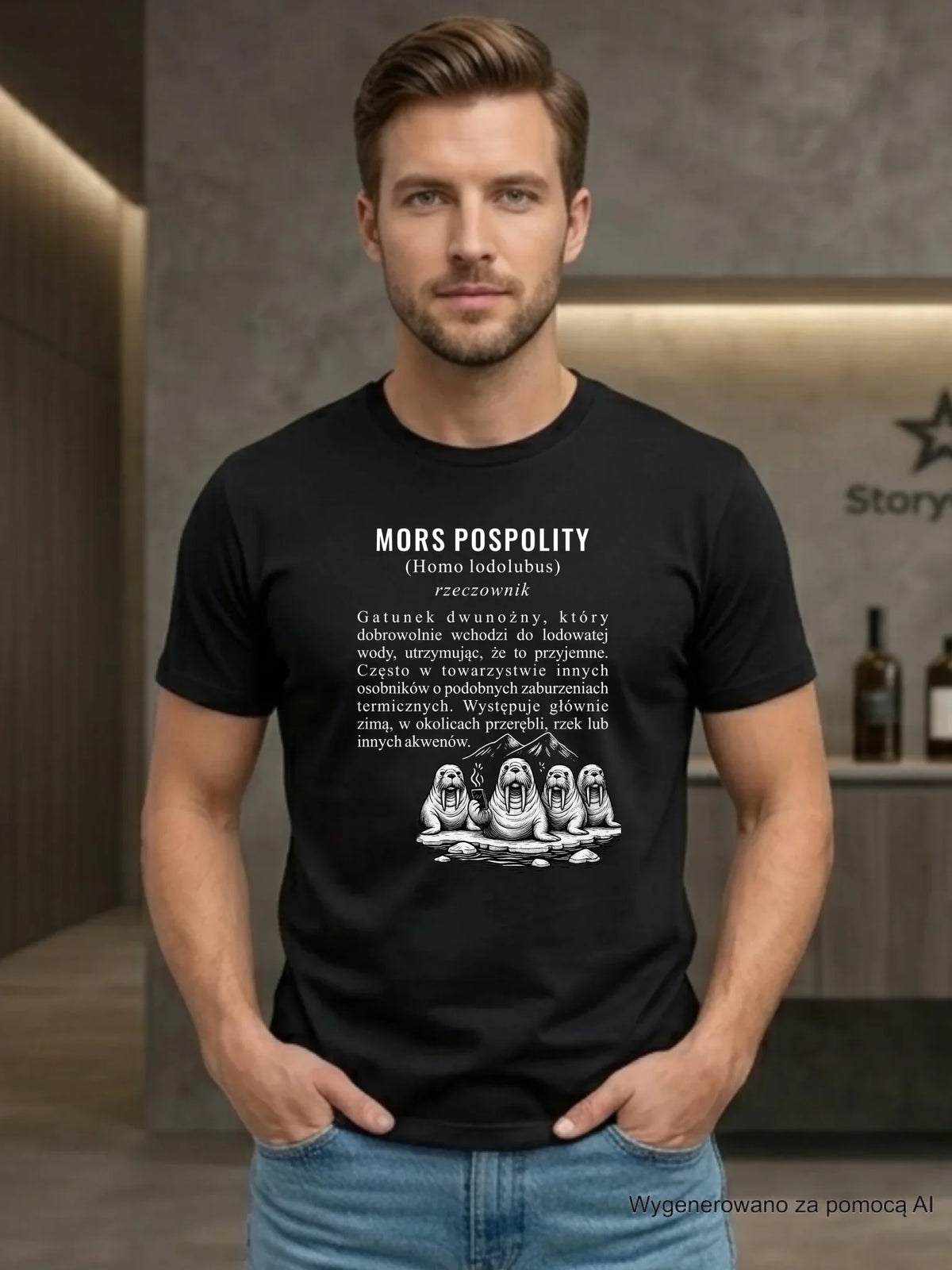 Koszulka męska - prezent dla morsa - Mors pospolity [Homo lodolubus] HM12