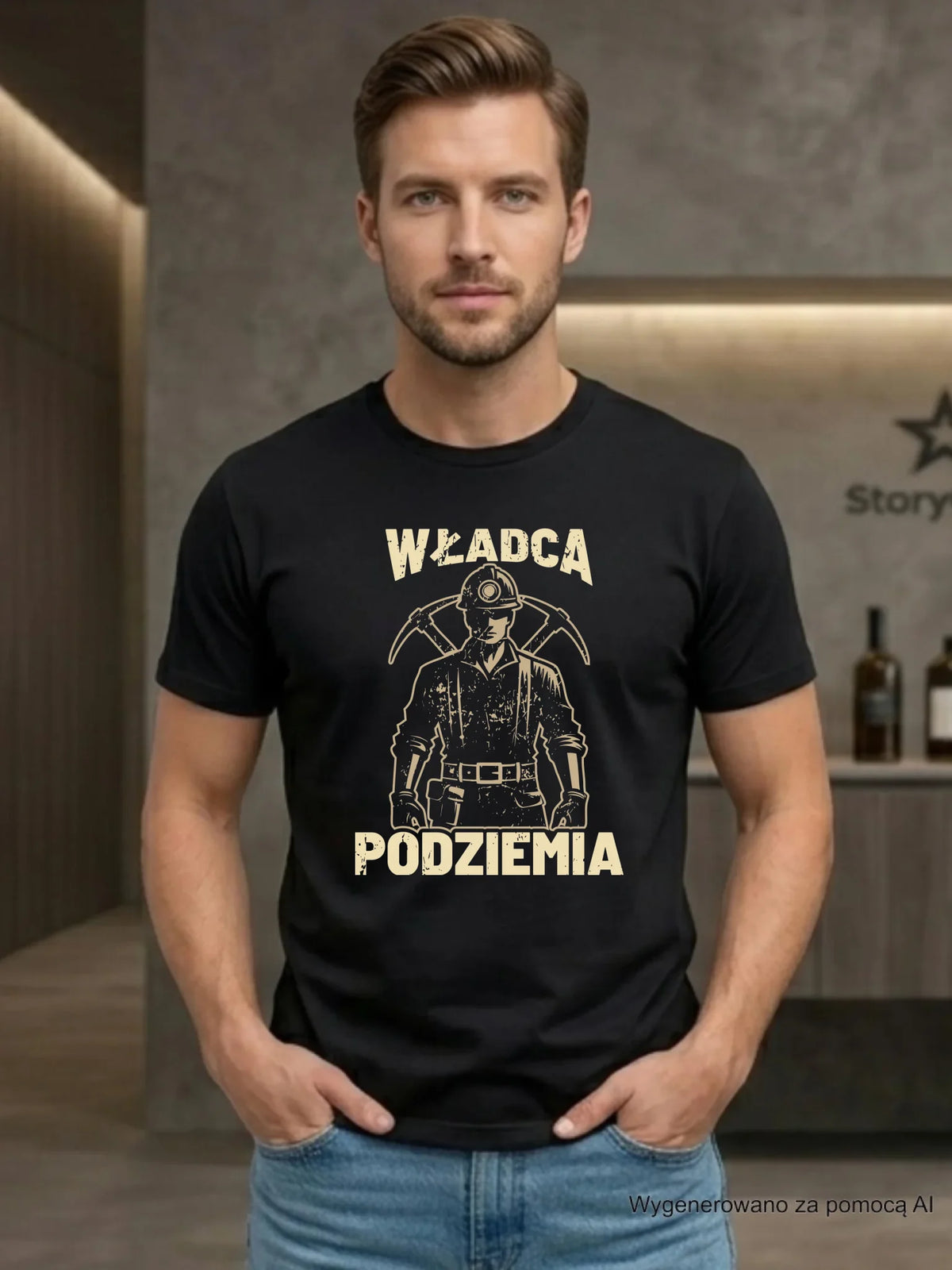 Koszulka męska - prezent dla górnika - Władca podziemia G25