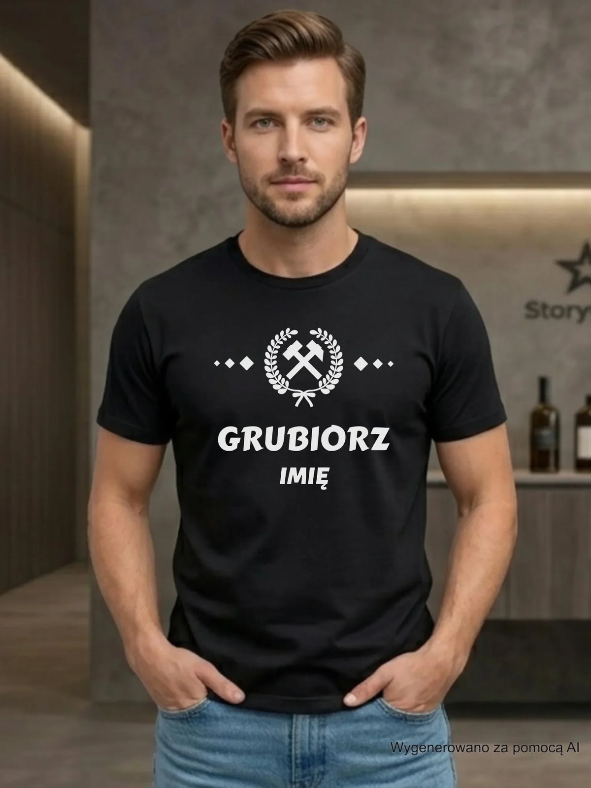Koszulka męska - prezent dla górnika - Grubiorz - personalizowana G03