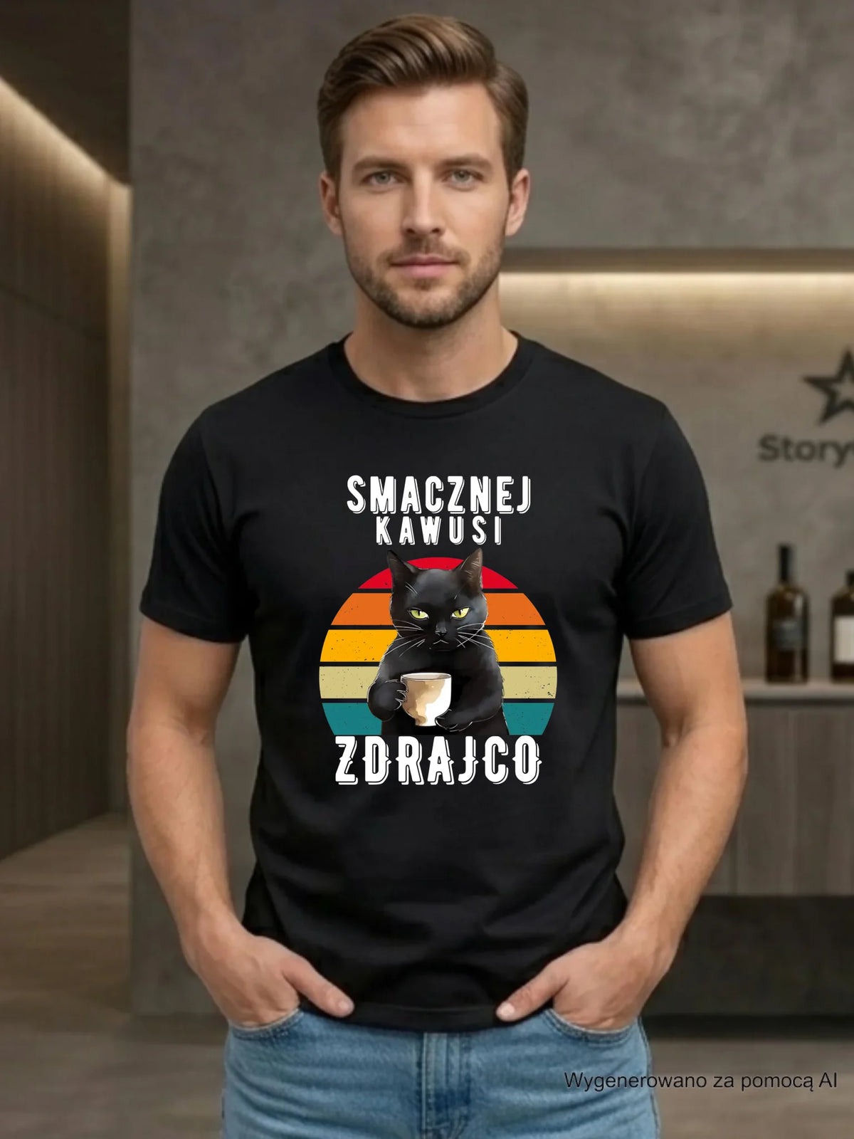 Koszulka męska na odejście z pracy - Smacznej kawusi zdrajco OP03