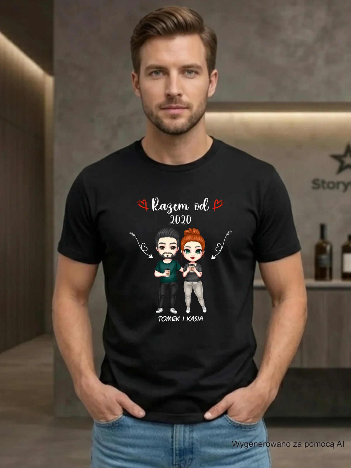 Koszulka męska - Para razem od - personalizowana W01