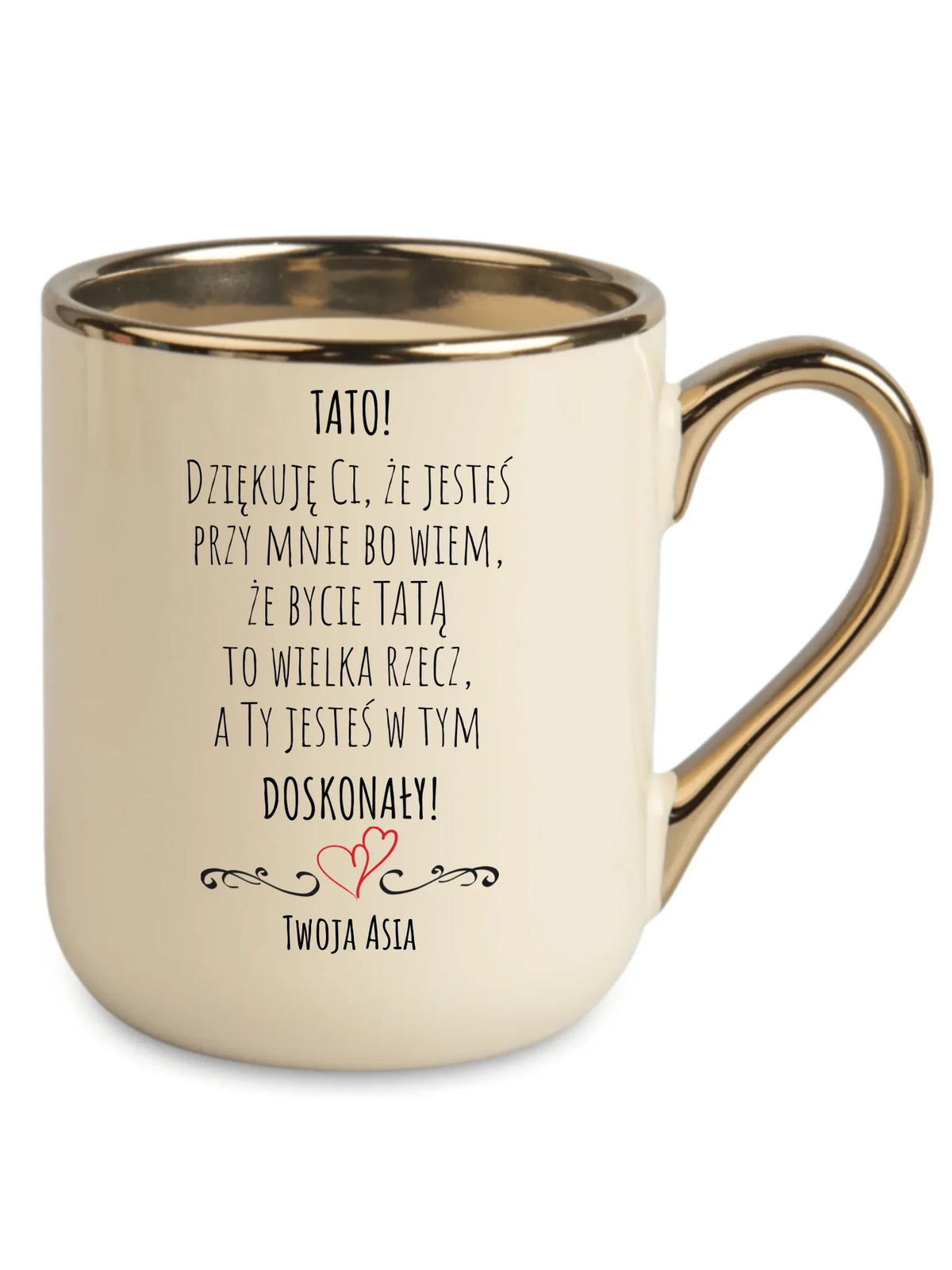 Kubek elegant dla taty z podziękowaniem - Tato jesteś doskonały - personalizowany DT19