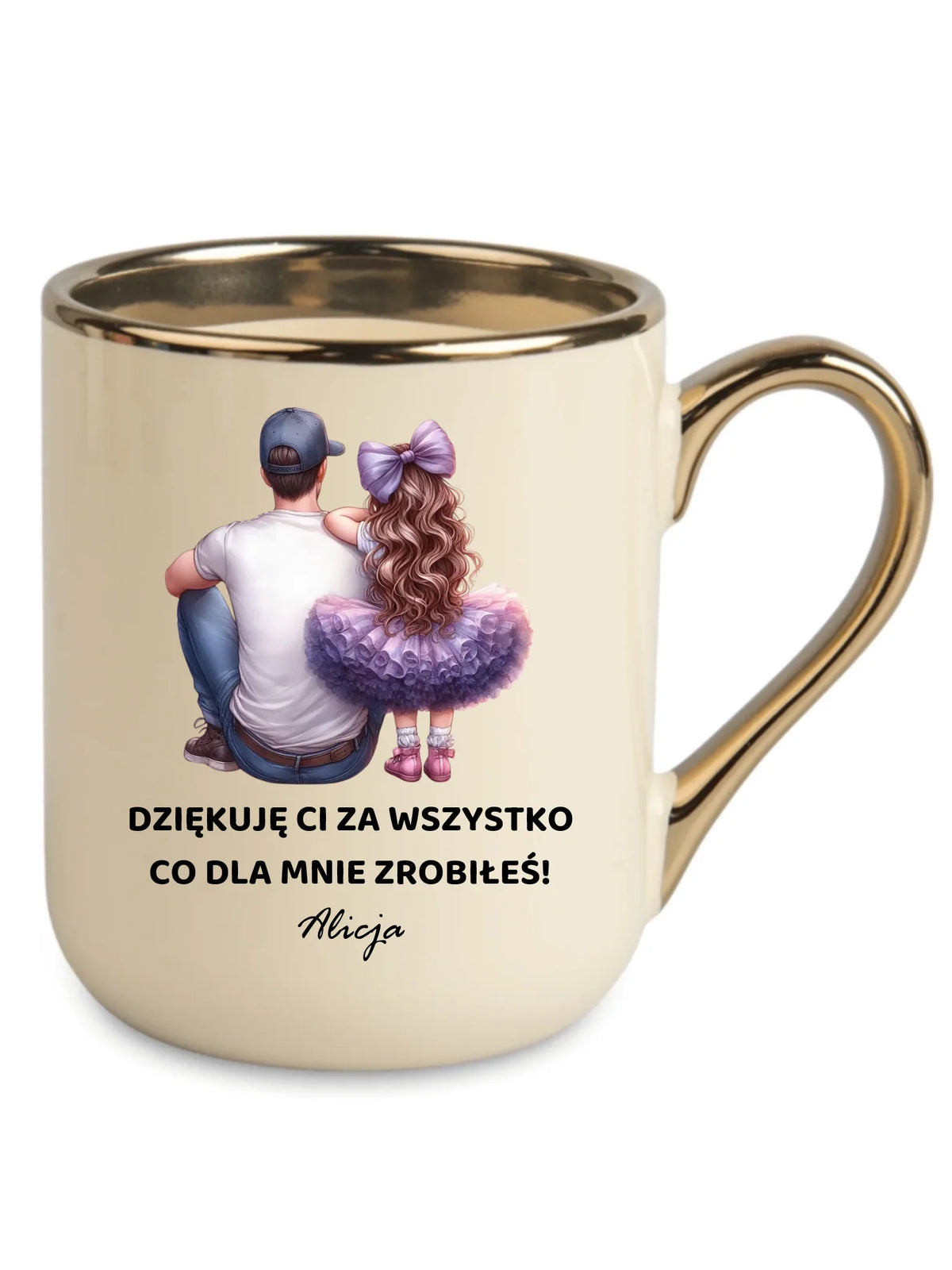 Kubek elegant dla taty od córki - Dziękuję Ci Tato - personalizowany DT14
