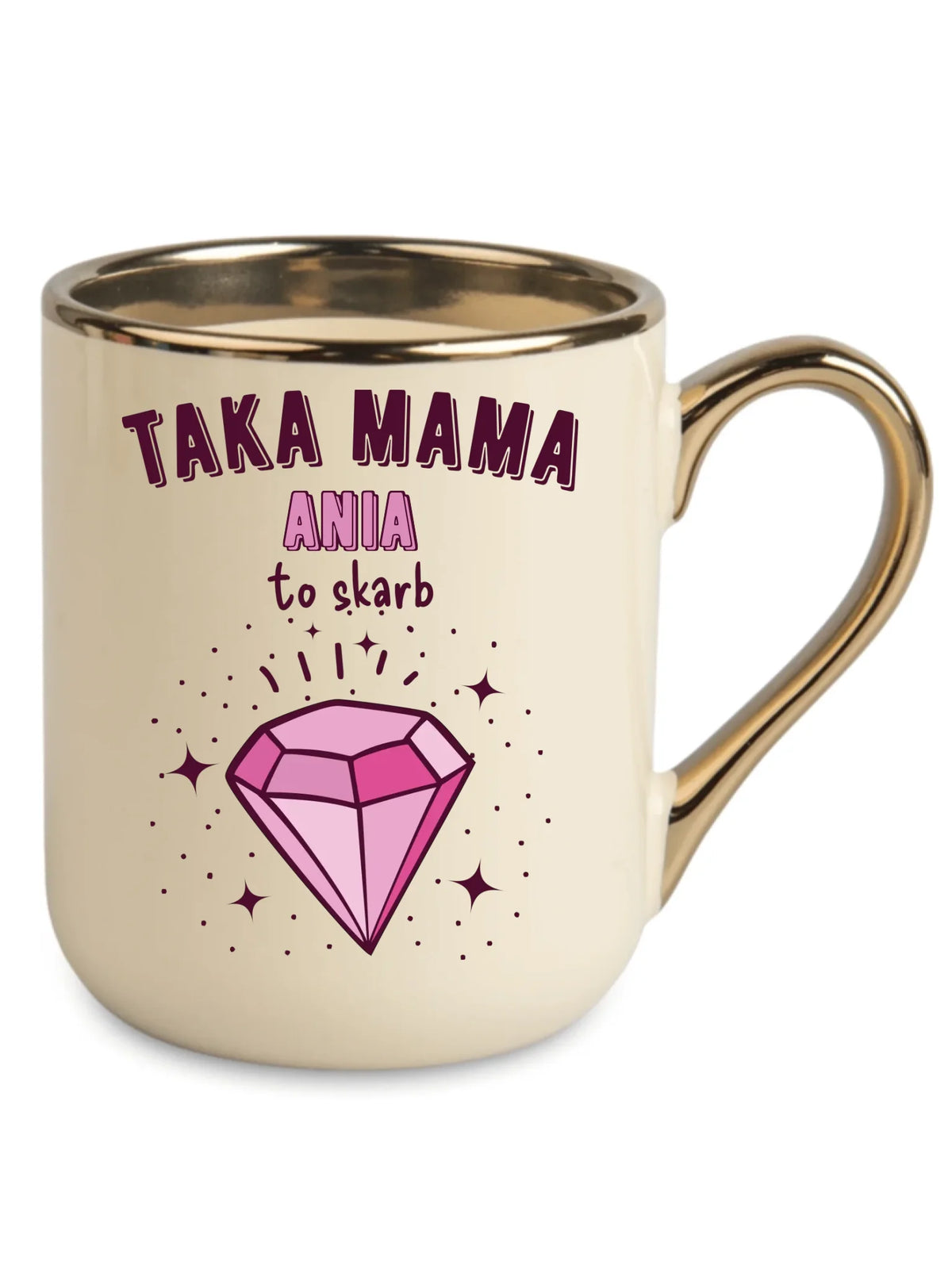 Kubek elegant z imieniem dla mamy - Taka mama to skarb - personalizowany DM18