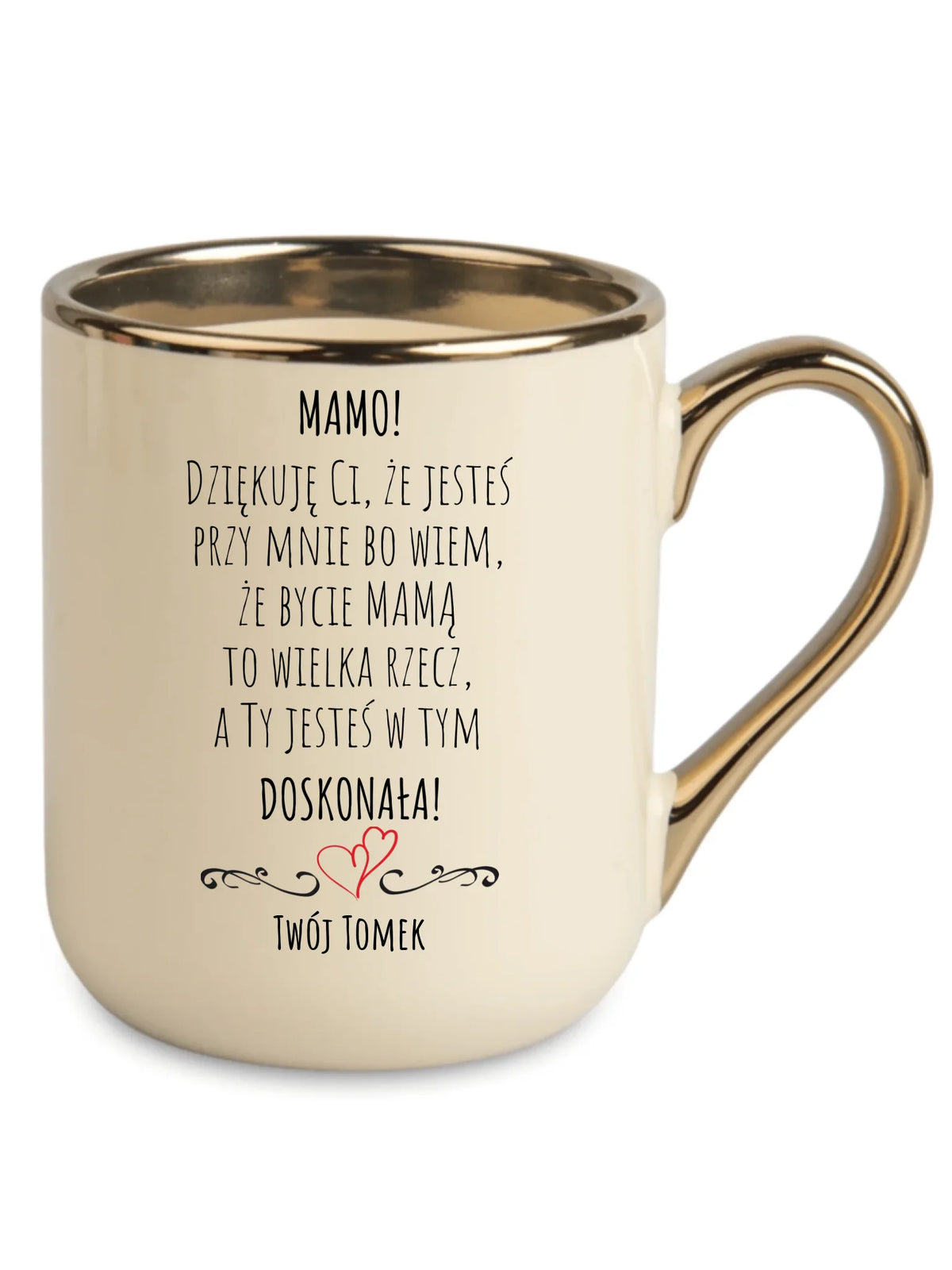 Kubek elegant dla mamy z podziękowaniem - Mamo jesteś doskonała - personalizowany DM10