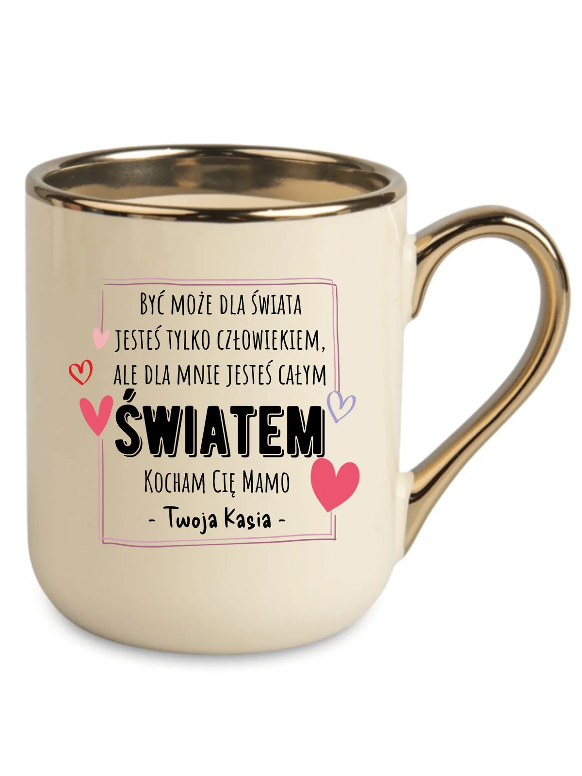 Kubek elegant dla mamy - Mamo jesteś całym Światem - personalizowany DM06