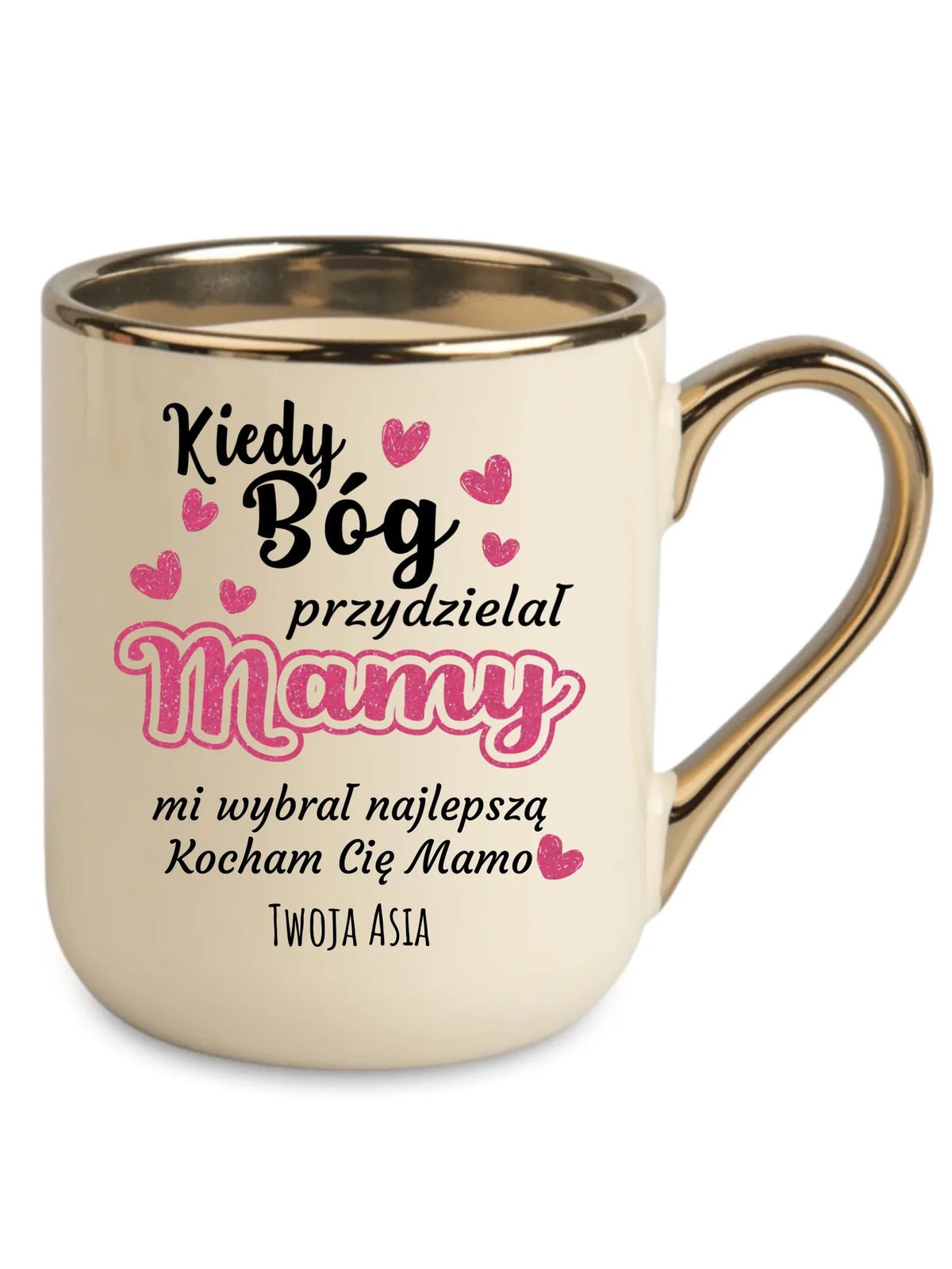 Kubek elegant dla mamy - Kiedy Bóg przydzielał mamy - personalizowany DM01