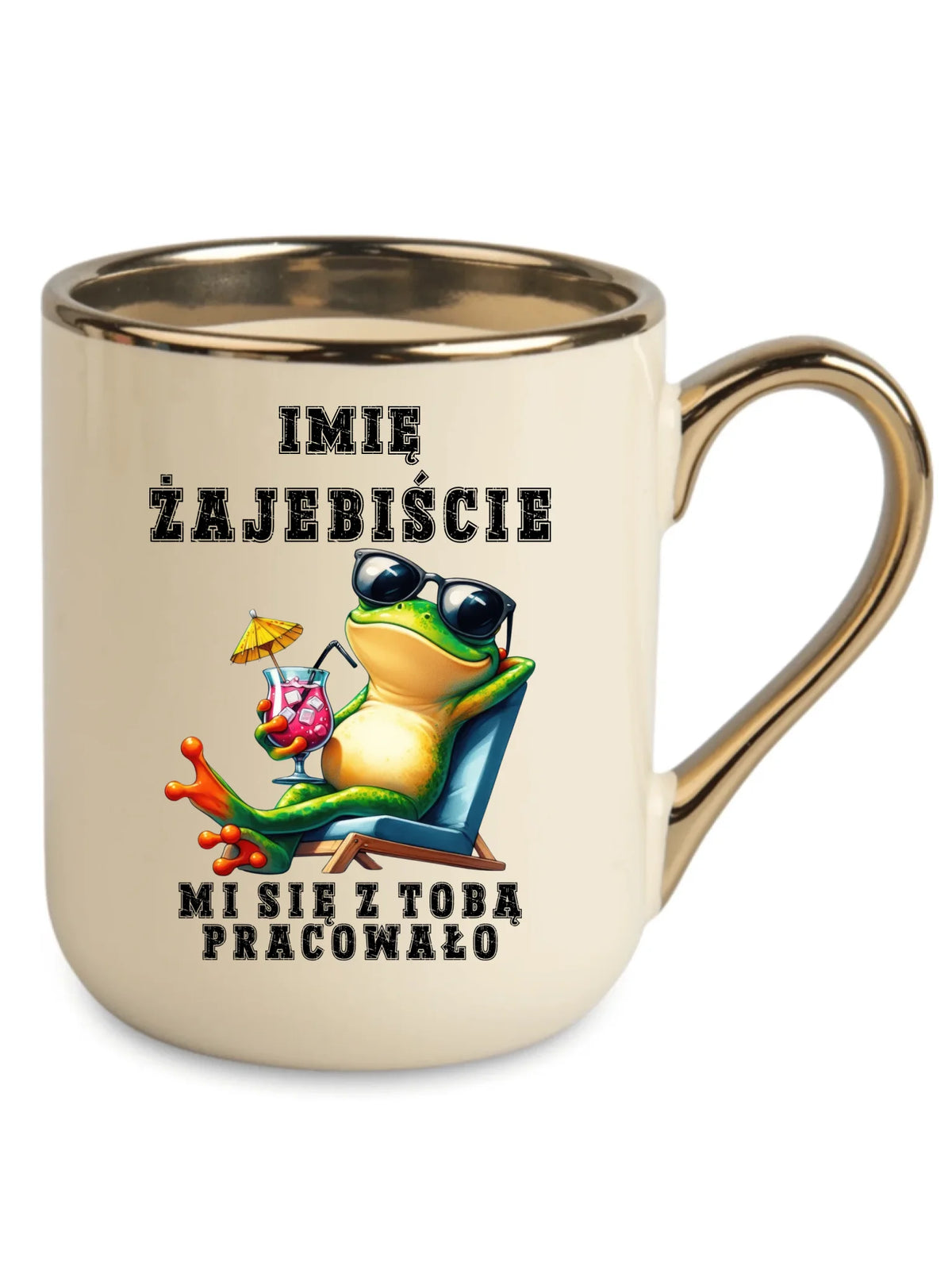 Kubek elegant na odejście z pracy - Żajebiście mi się z Tobą pracowało - personalizowany OP17