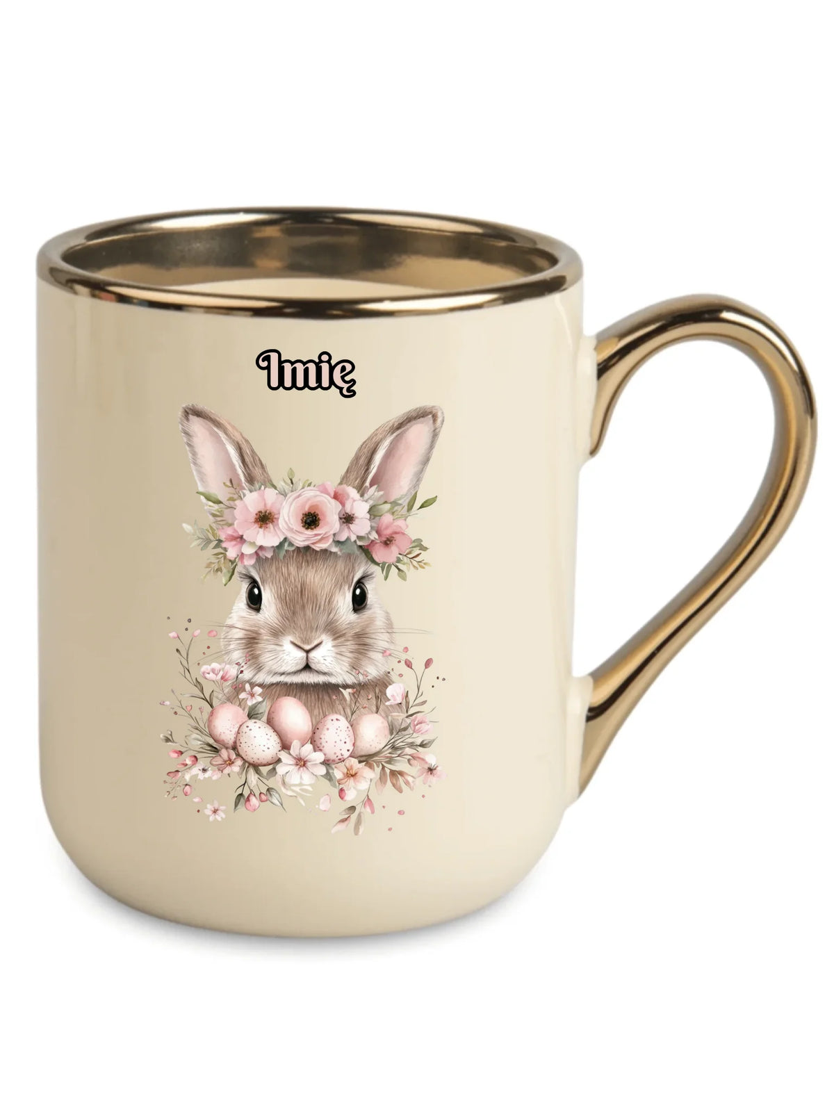 Kubek elegant na Wielkanoc - Zajączek Boho - Prezent personalizowany WN05